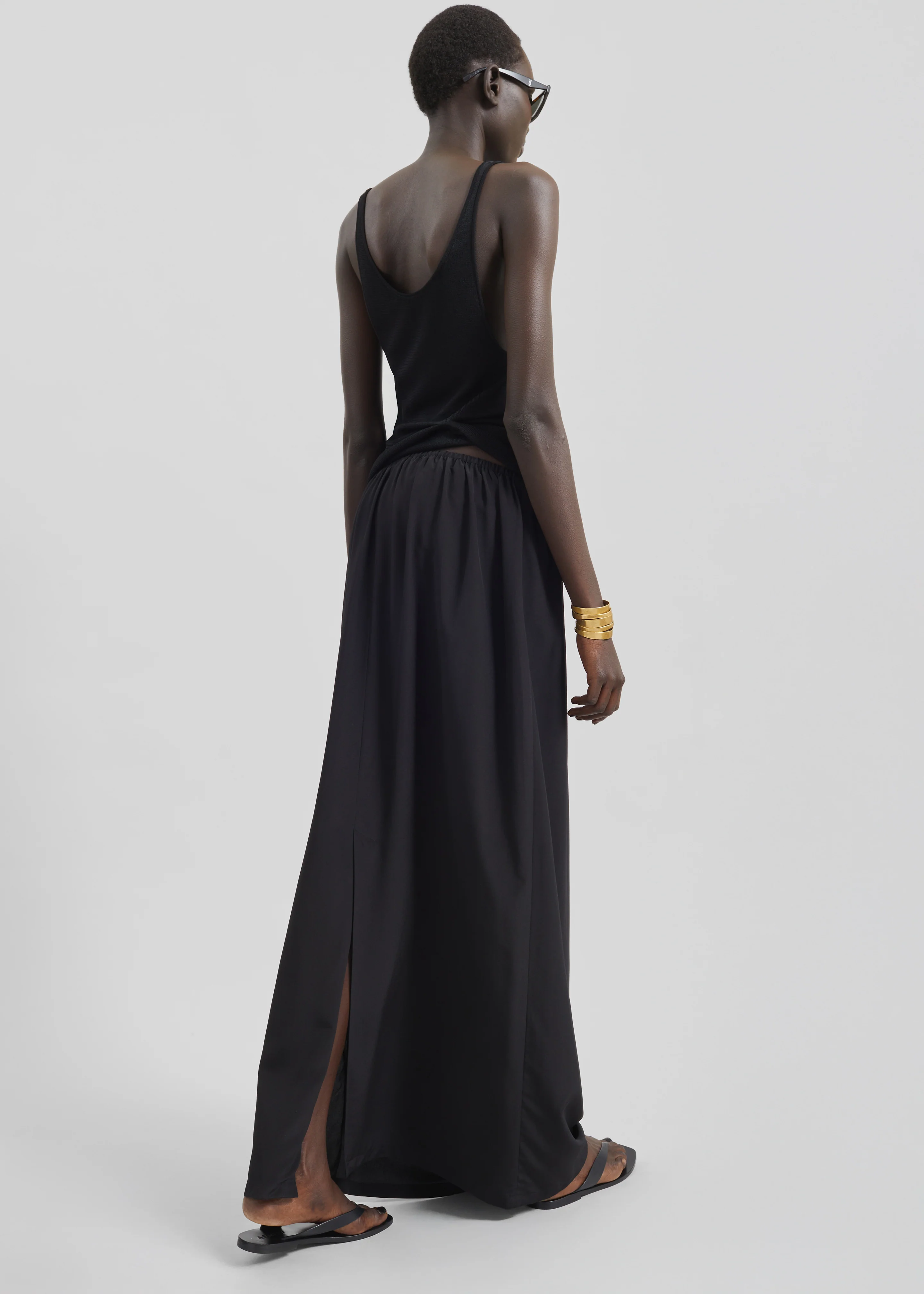 Sibena Silk Maxi Skirt - Black - Image 9