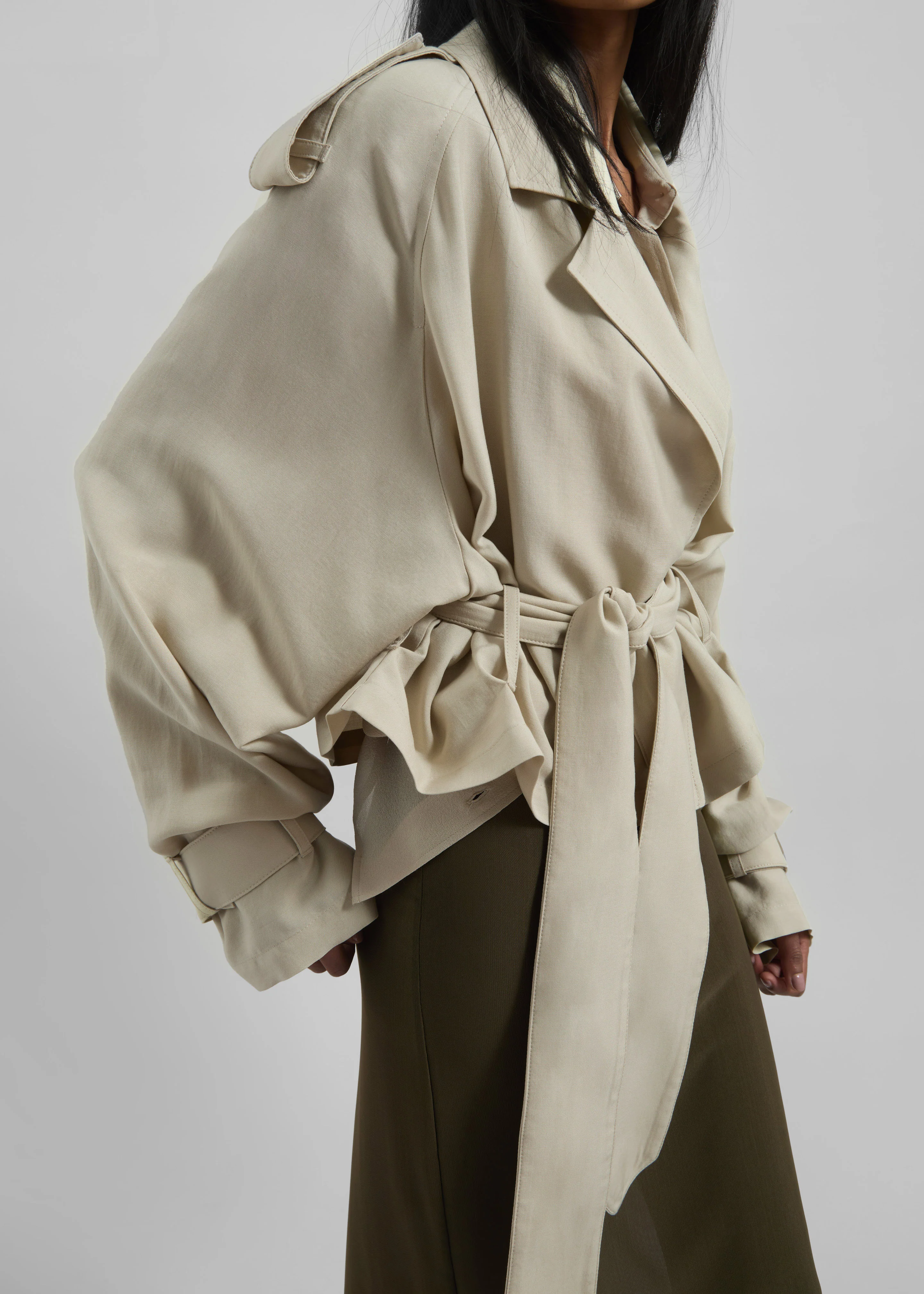 Simona Short Trench - Cement - Image 4