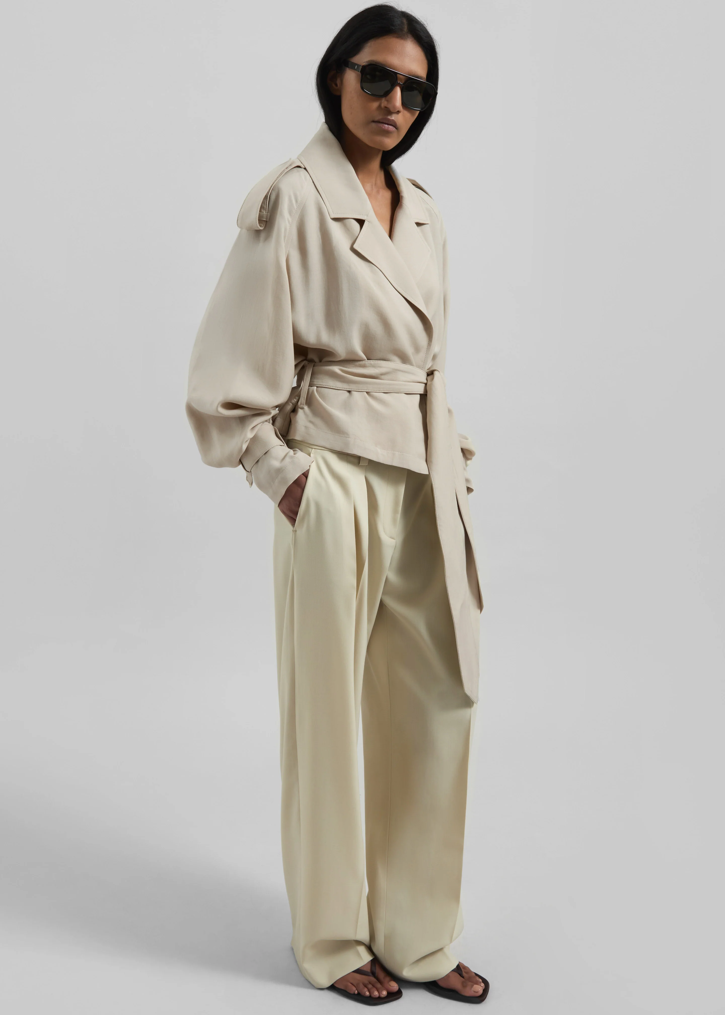 Simona Short Trench - Cement - Image 7