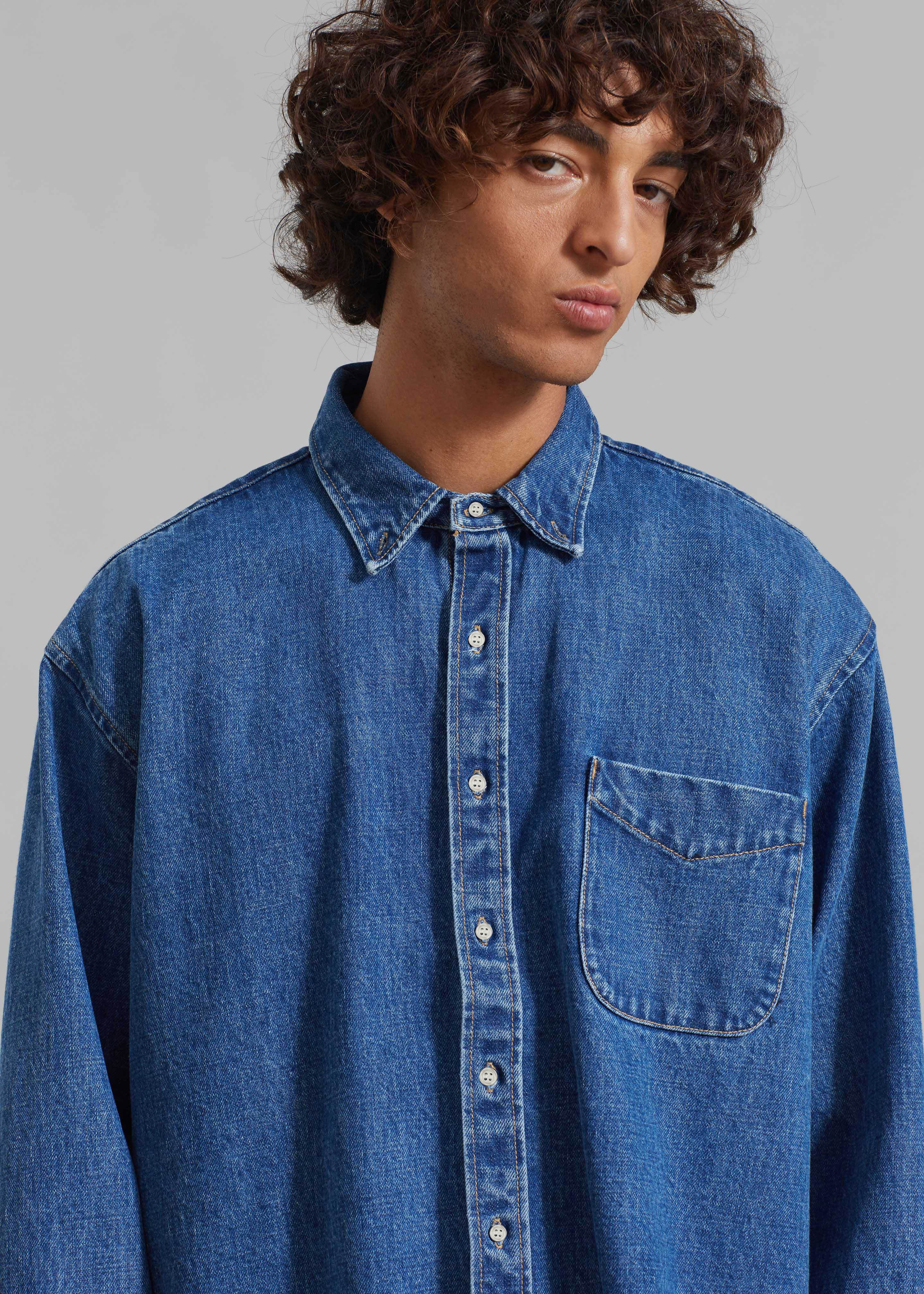 Sinclair Denim Shirt - Medium Wash - Image 4