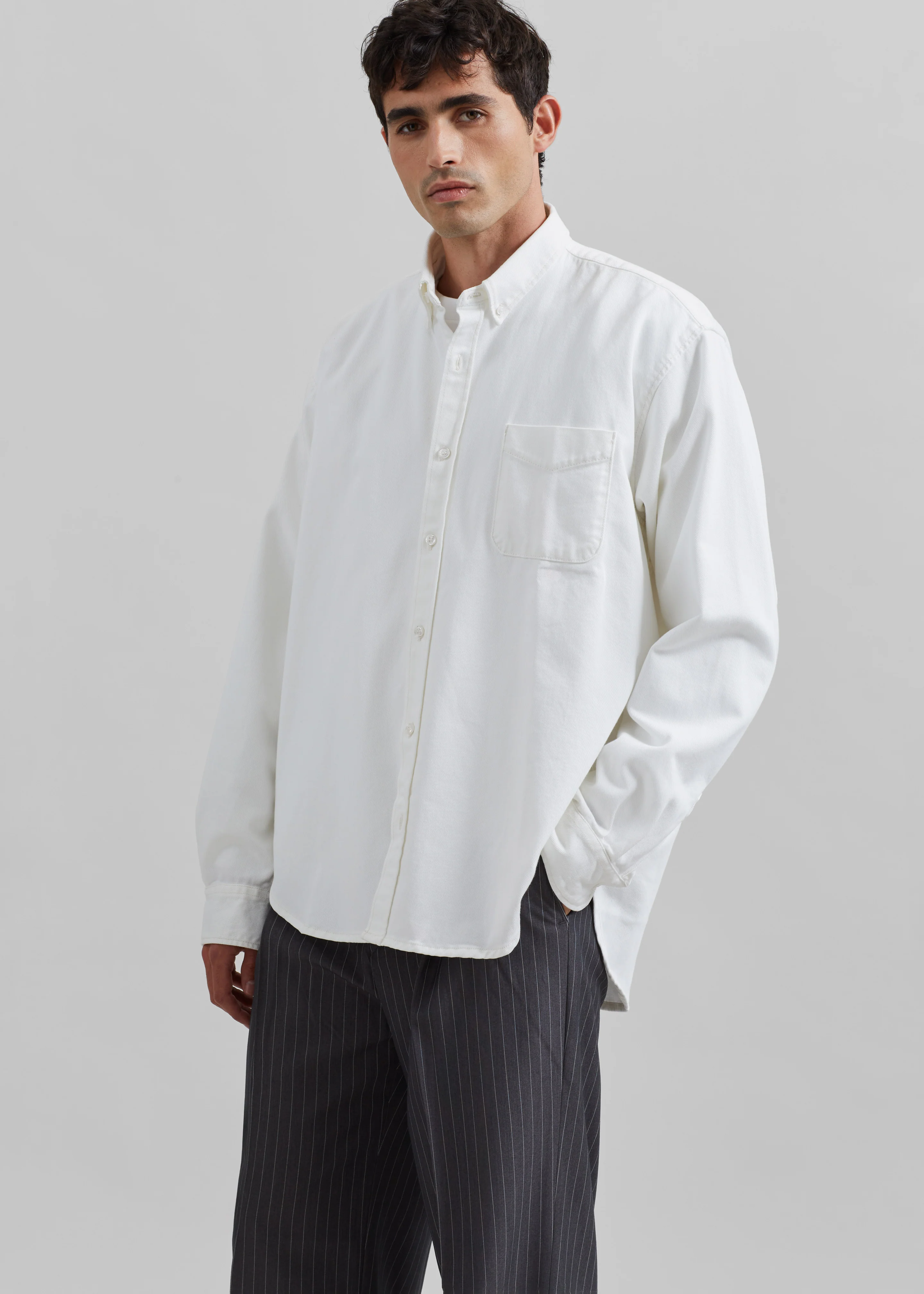 Sinclair Denim Shirt - Off White - Image 4