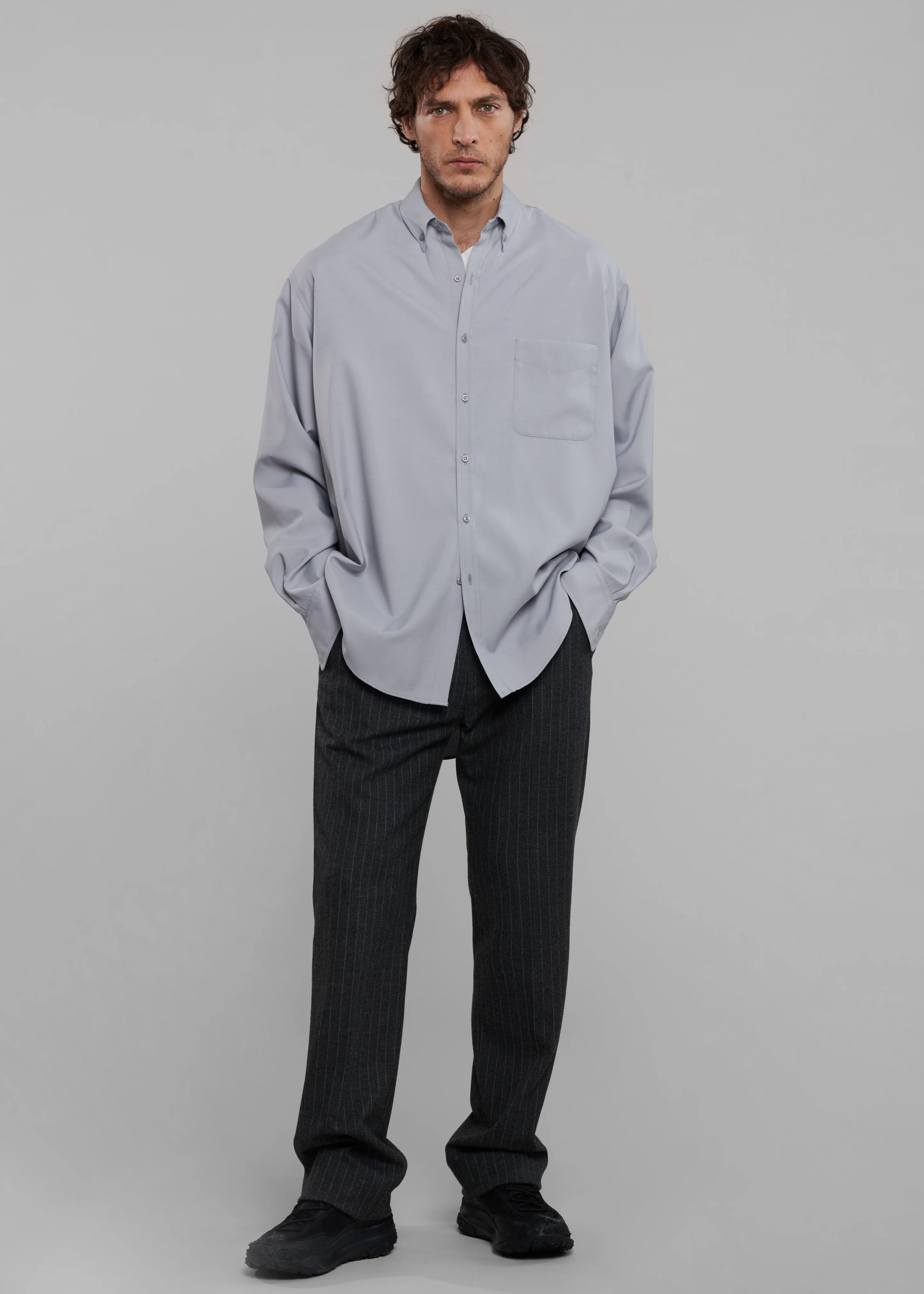 Sinclair Oxford Shirt - Grey - Image 5