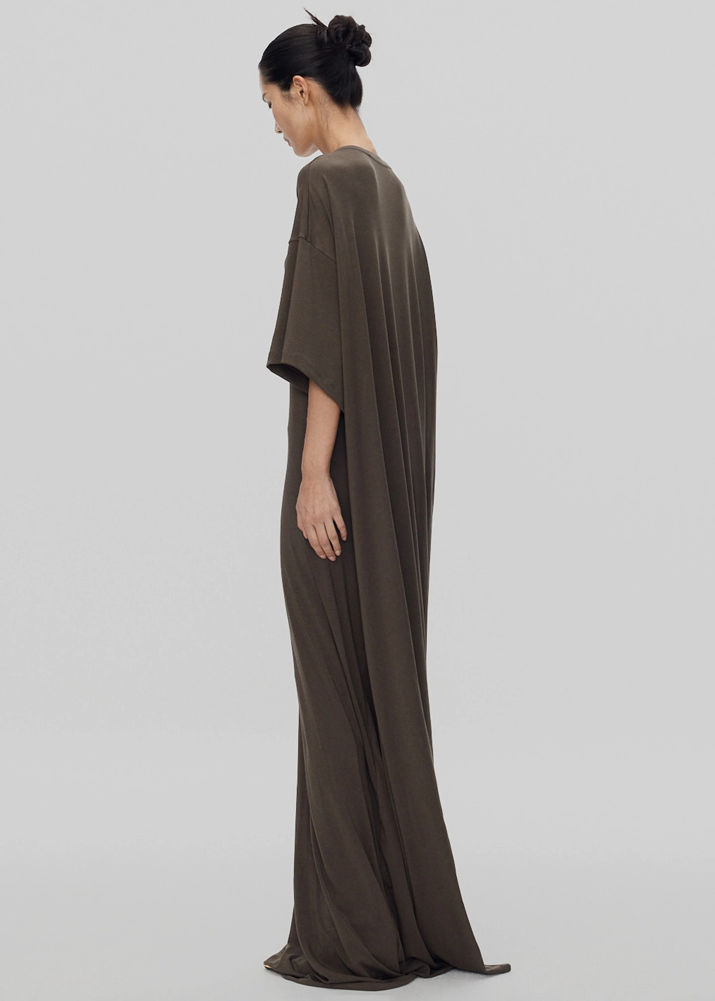 Sintra Jersey Draped Maxi Dress - Dark Olive - Image 10