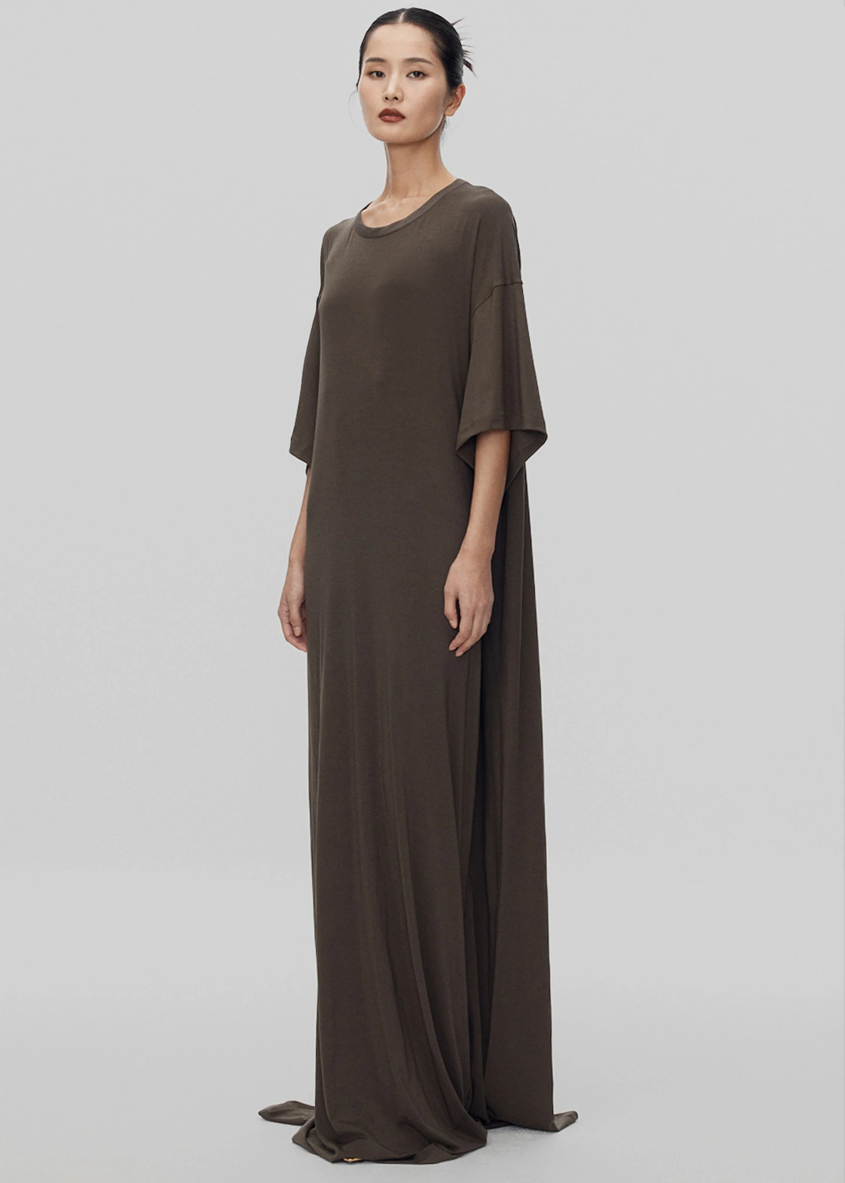 Sintra Jersey Draped Maxi Dress - Dark Olive - Image 3
