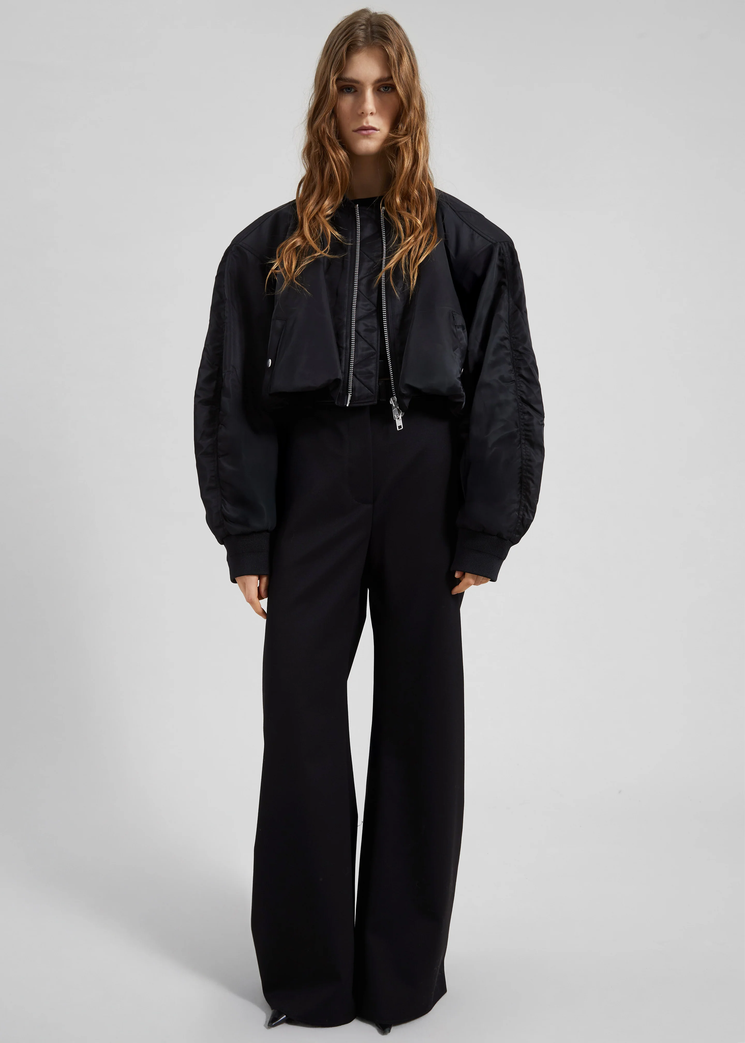 Skagen Cropped Trapeze Bomber Jacket - Black - Image 6