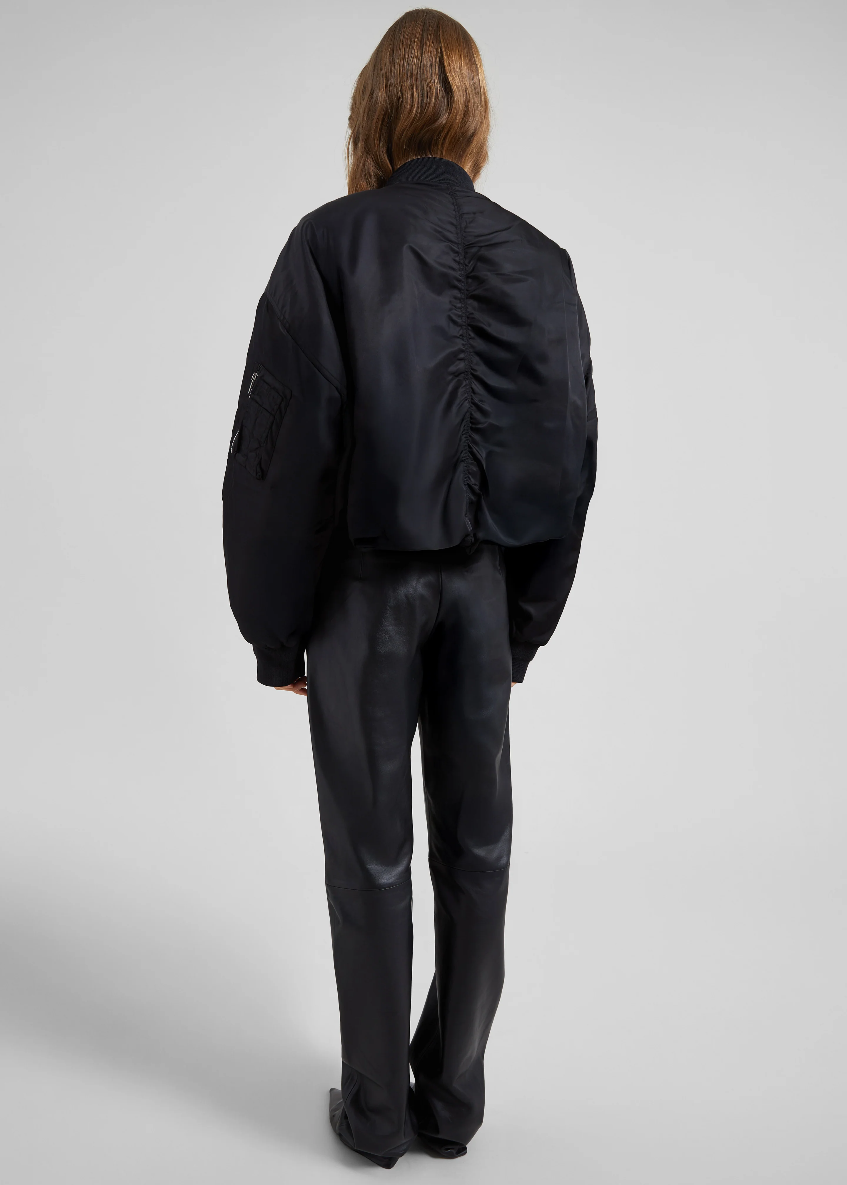 Skagen Cropped Trapeze Bomber Jacket - Black - Image 8