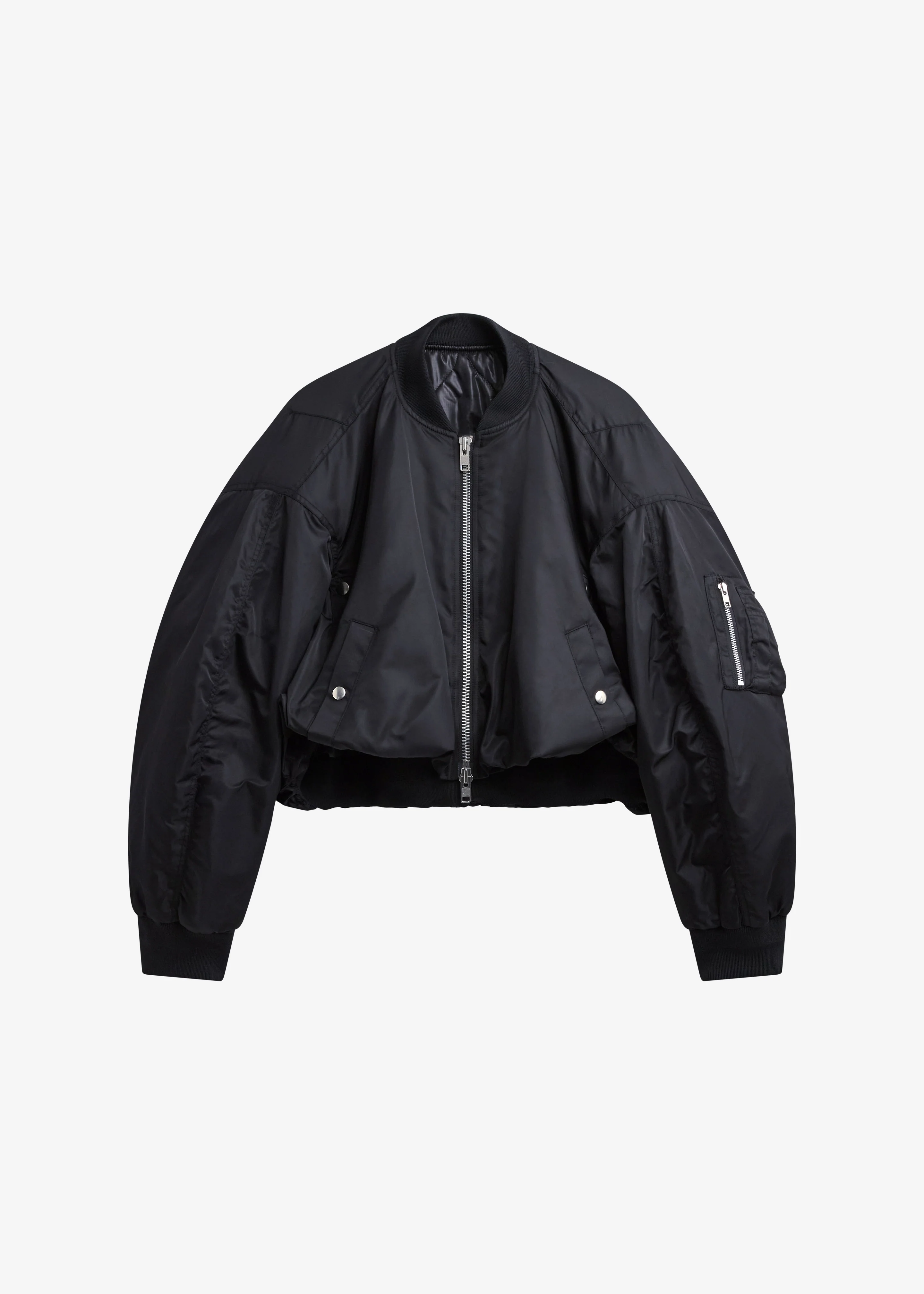 Skagen Cropped Trapeze Bomber Jacket - Black - Image 9