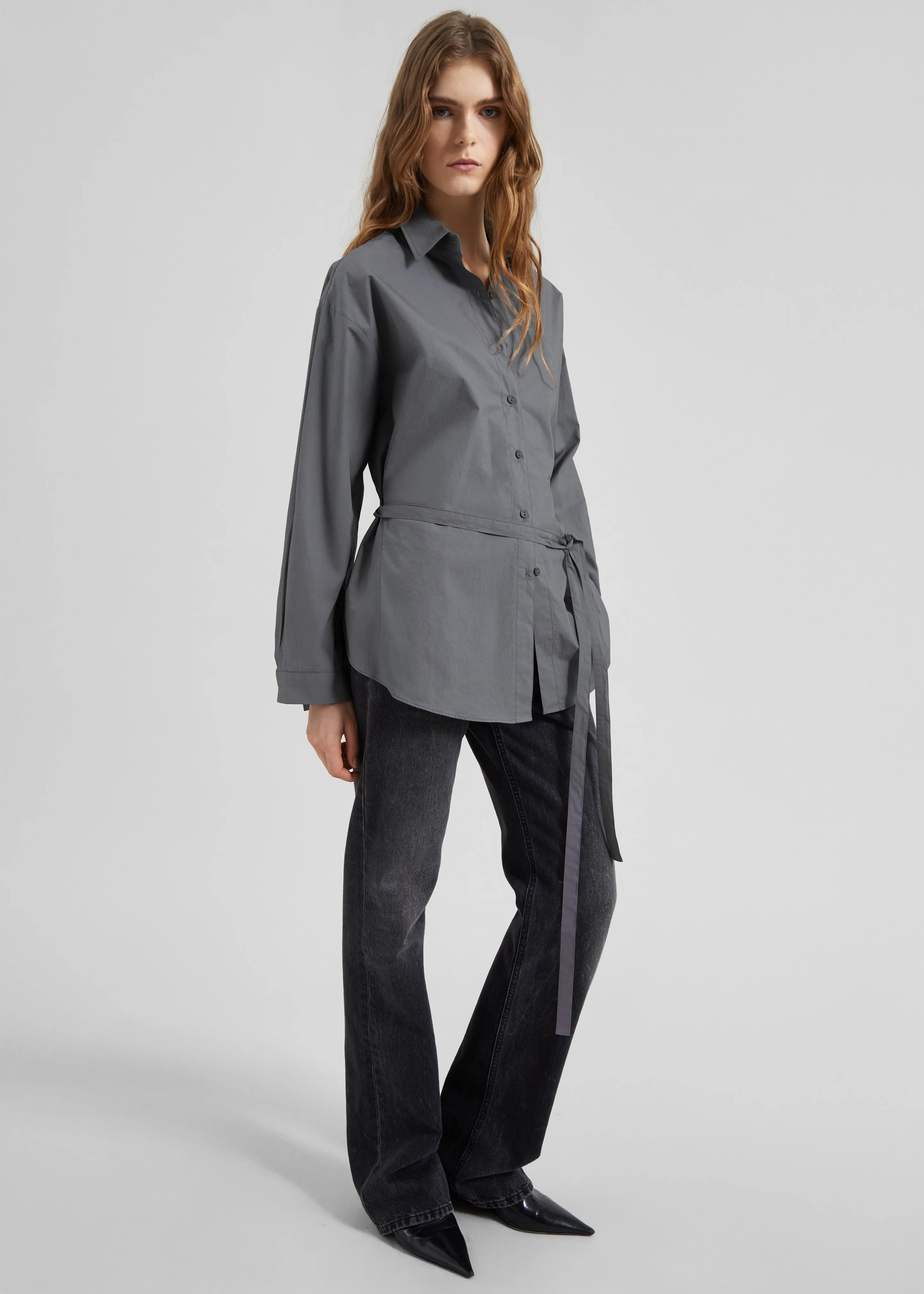 Skara Belted Shirt - Slate Grey - Image 2