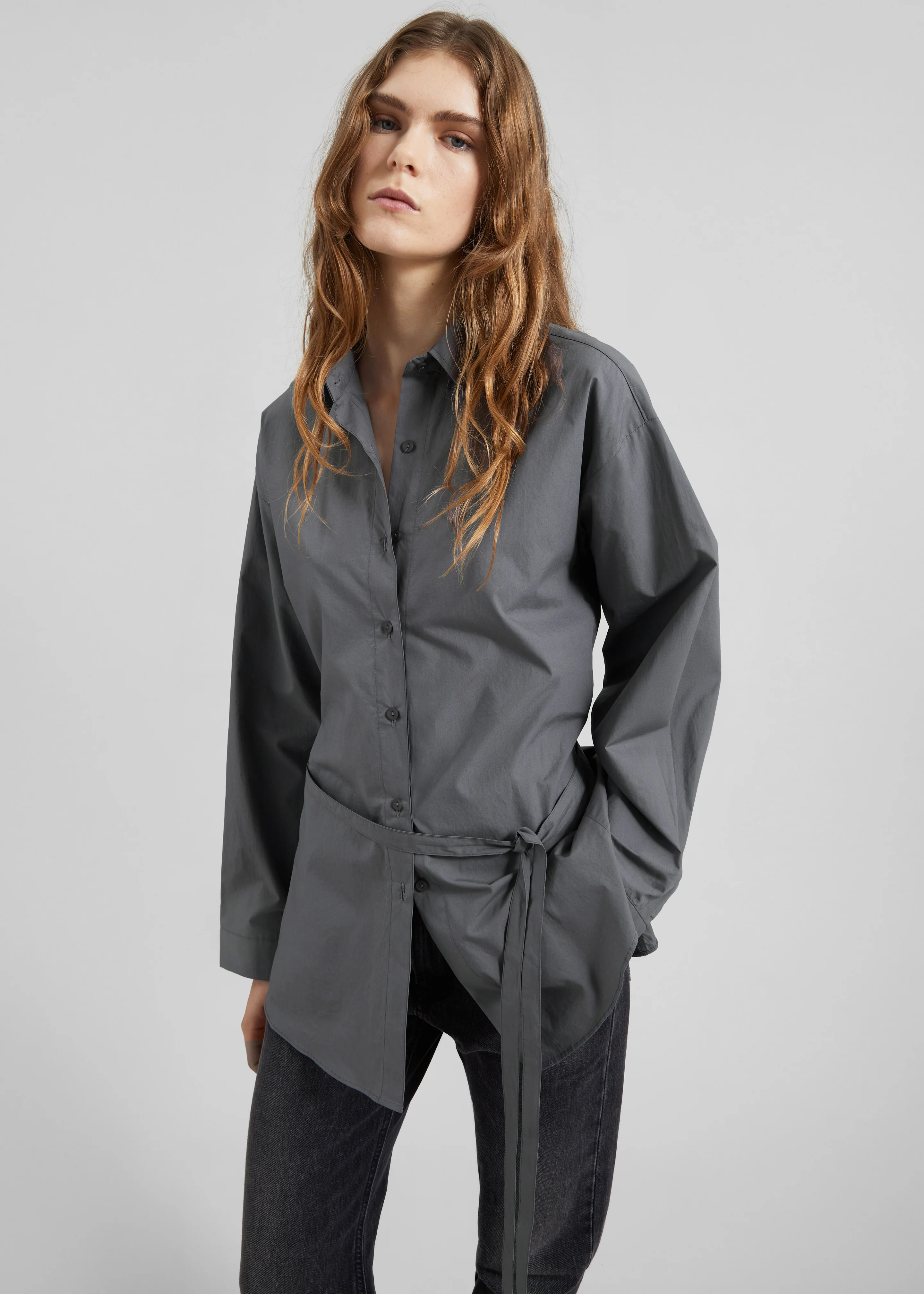 Skara Belted Shirt - Slate Grey - Image 4