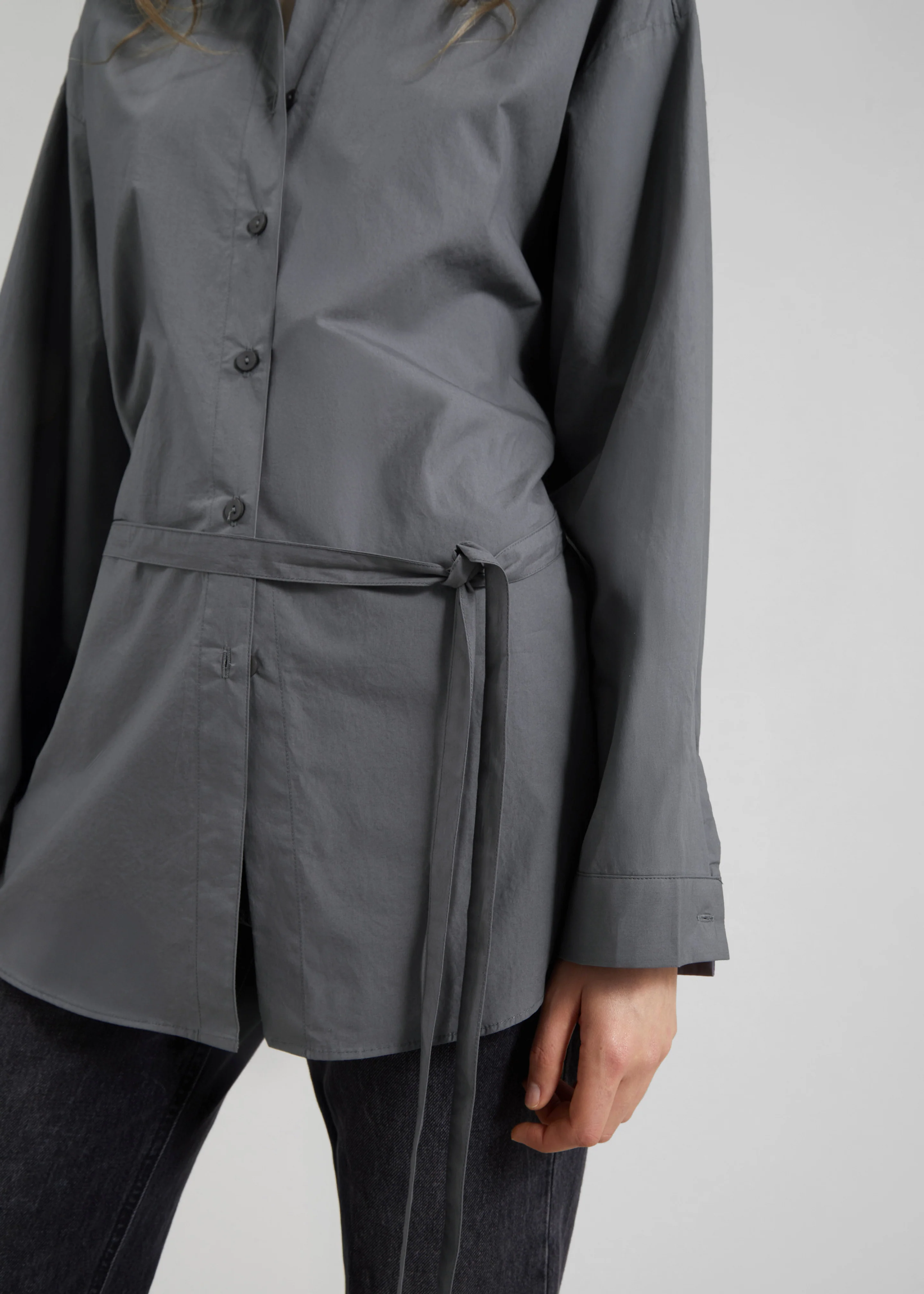 Skara Belted Shirt - Slate Grey - Image 5