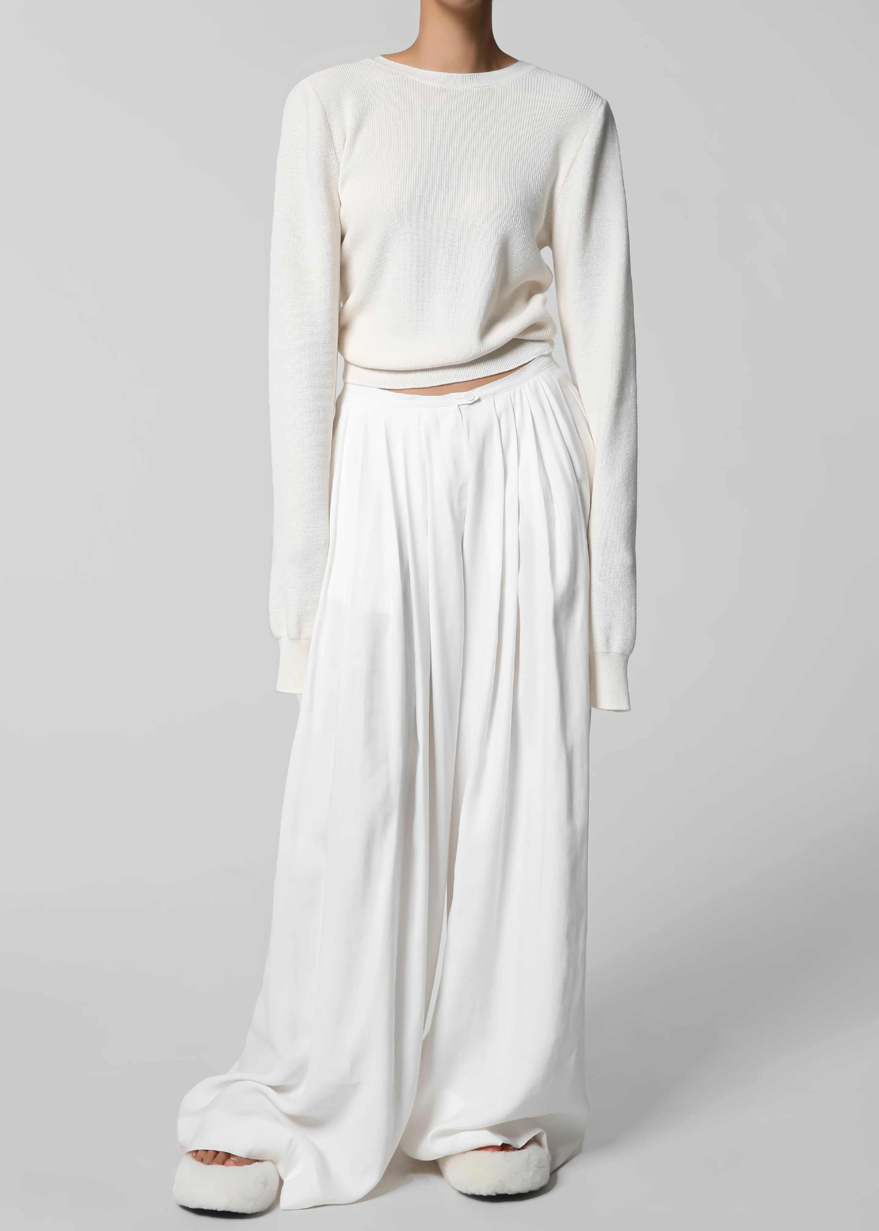 Sloane Wide Leg Trousers - White - Image 10