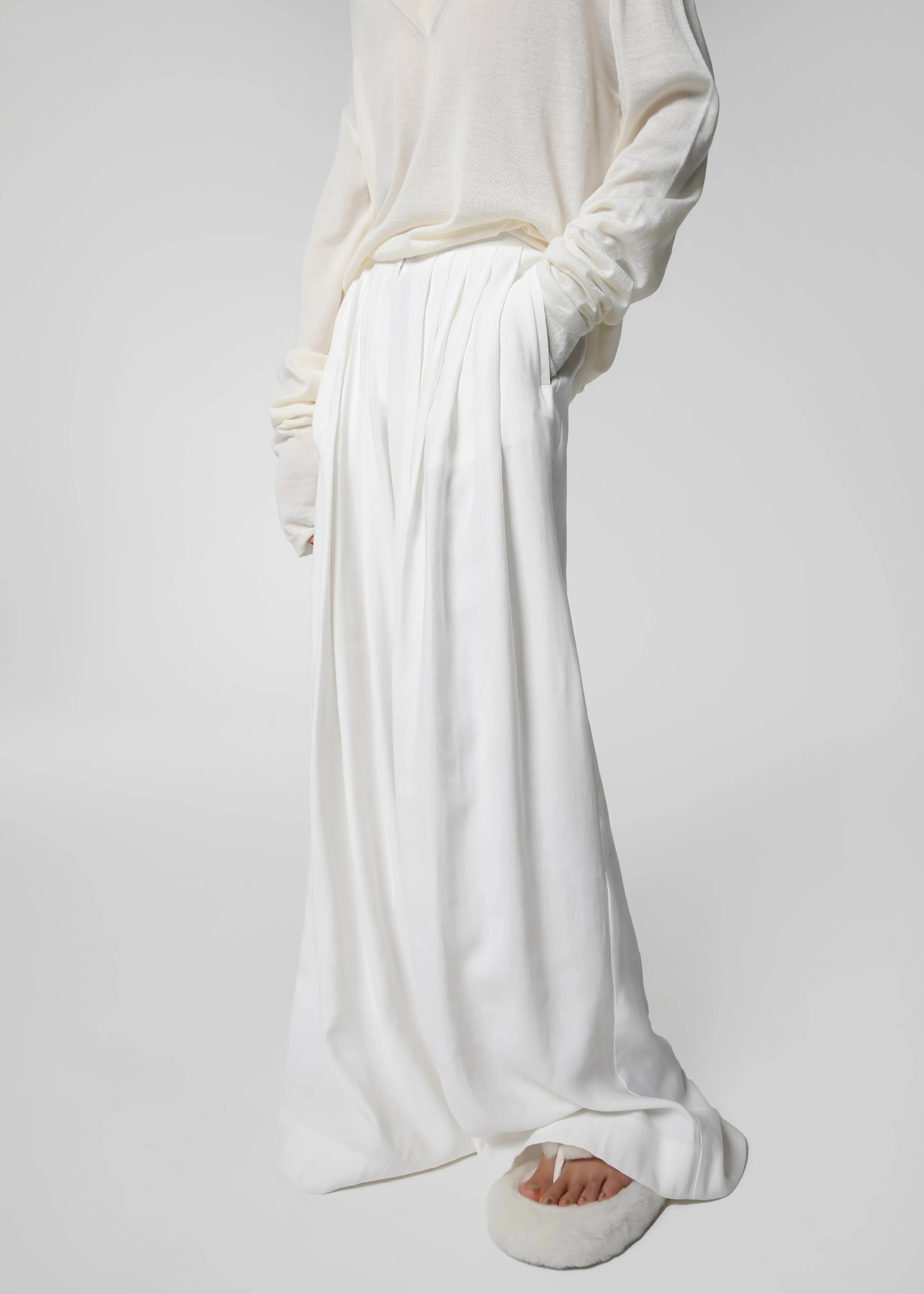 Sloane Wide Leg Trousers - White - Image 11