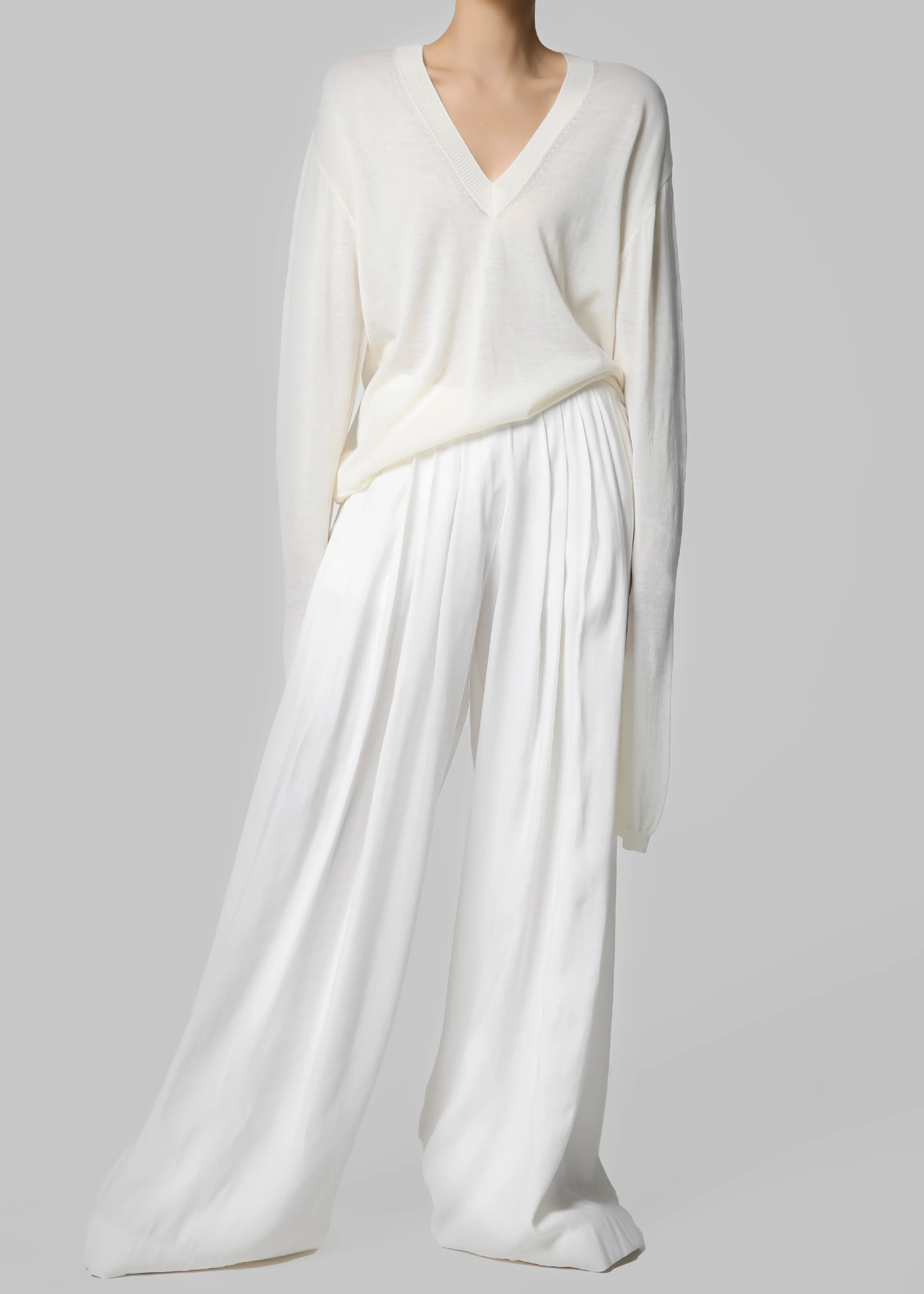 Sloane Wide Leg Trousers - White - Image 13