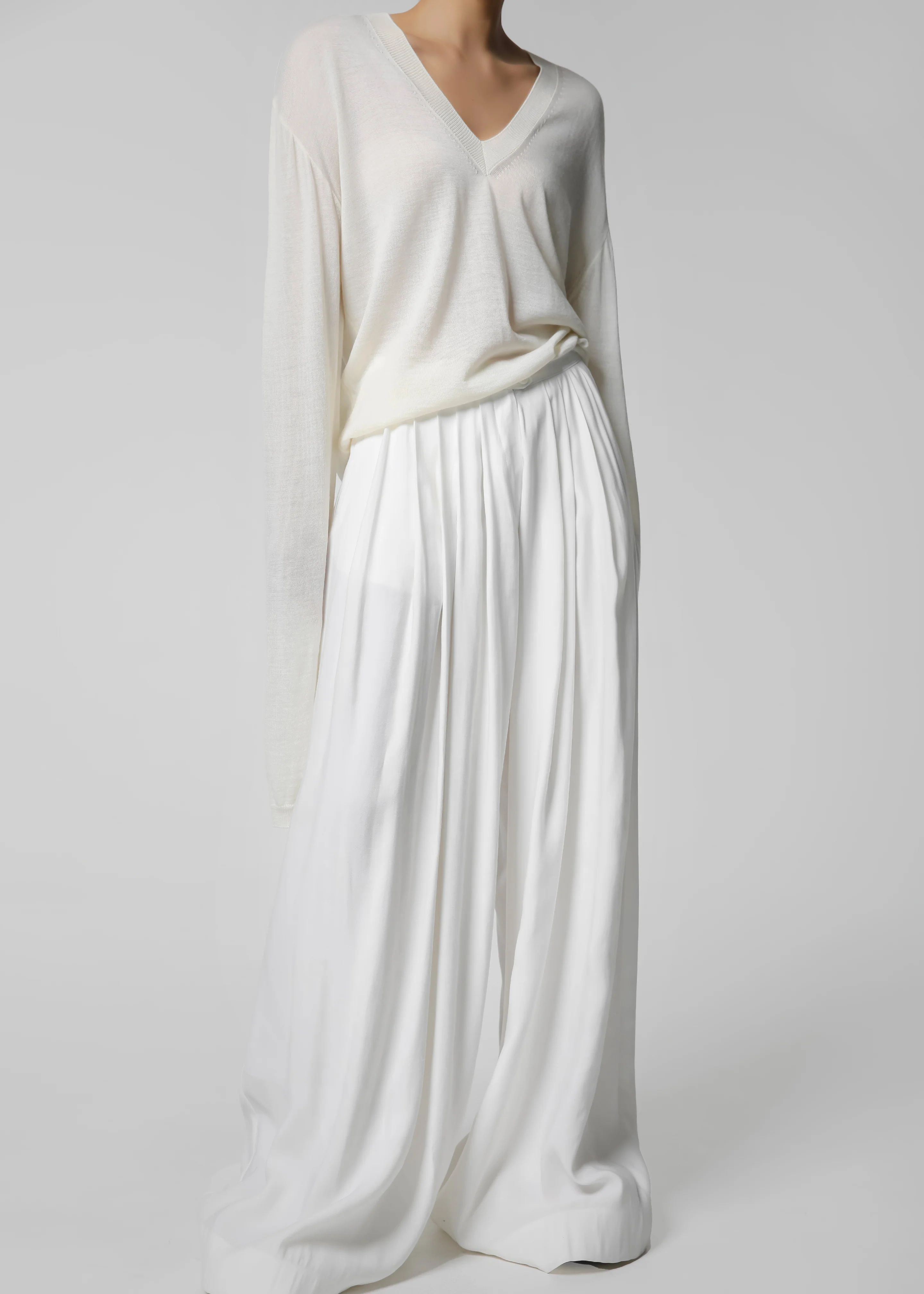 Sloane Wide Leg Trousers - White - Image 5