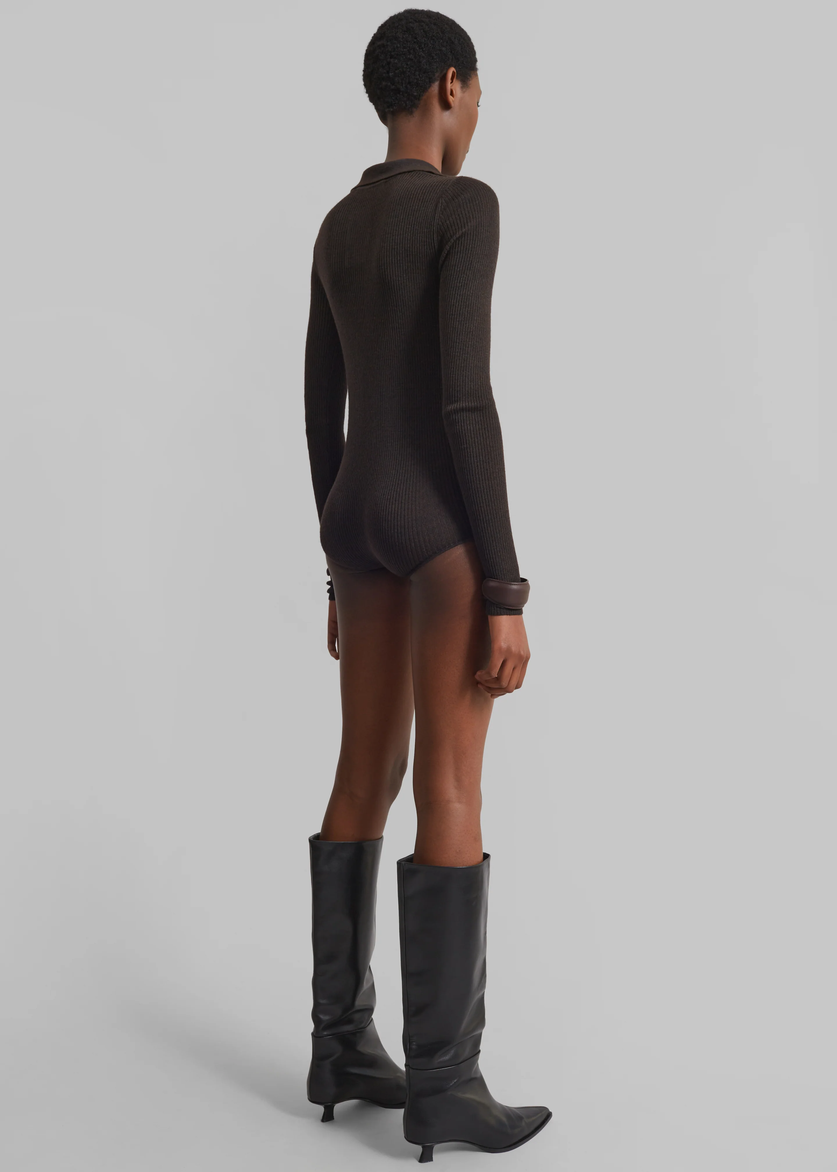 Solana Polo Bodysuit - Brown - Image 8