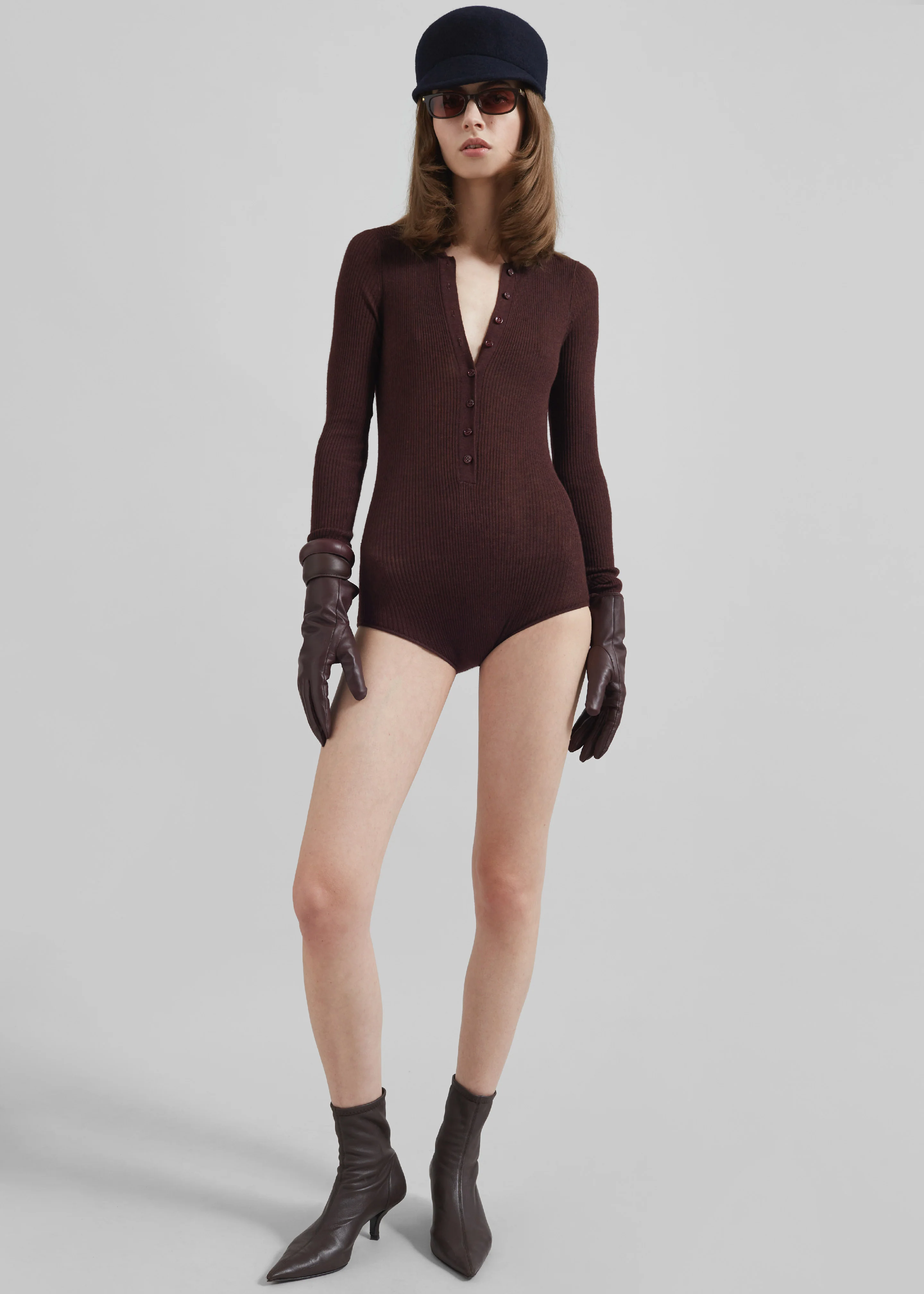 Solana Polo Bodysuit - Burgundy - Image 4
