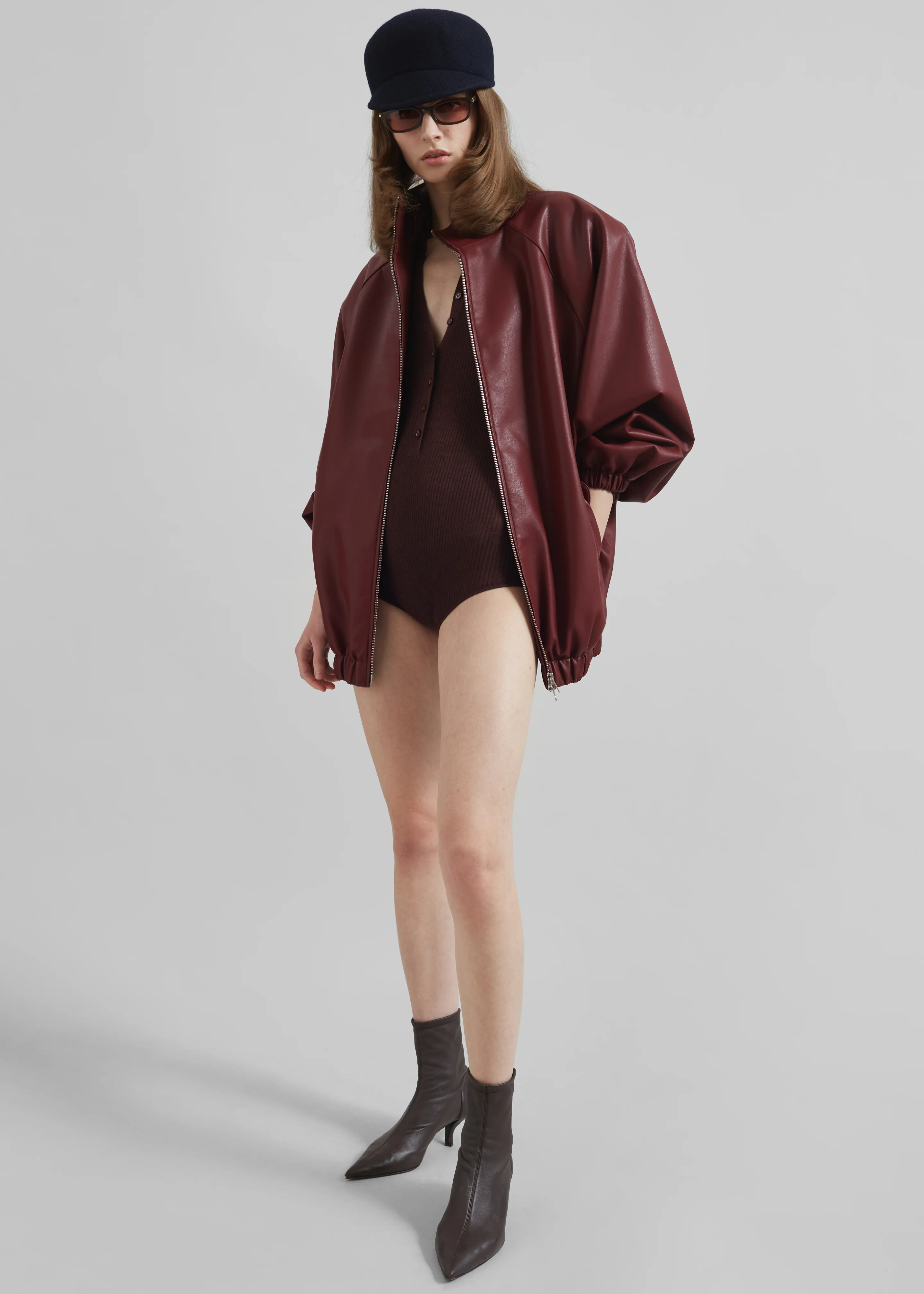 Solana Polo Bodysuit - Burgundy - Image 7