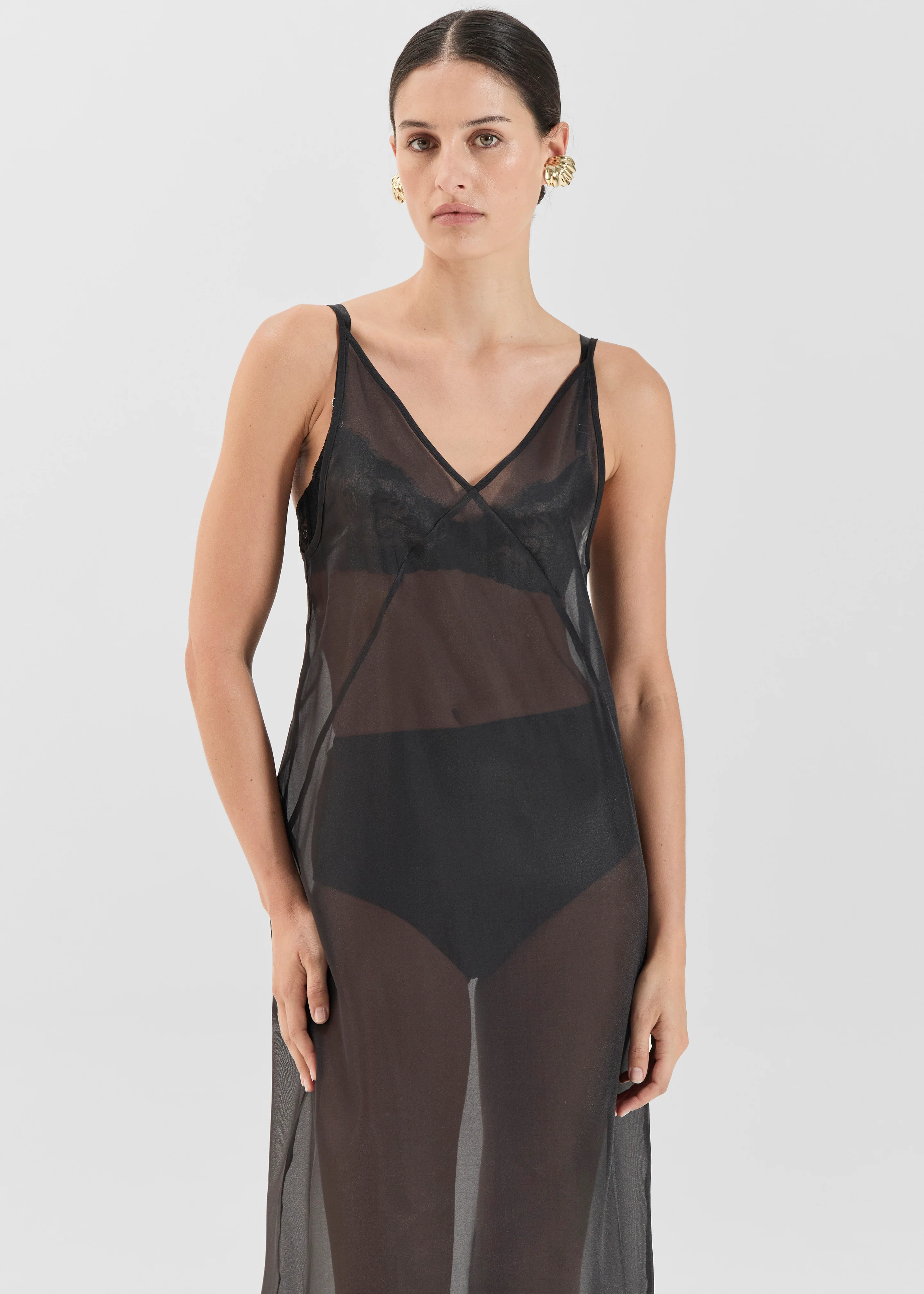 Solaqua Georgette Dress - Noir - Image 4