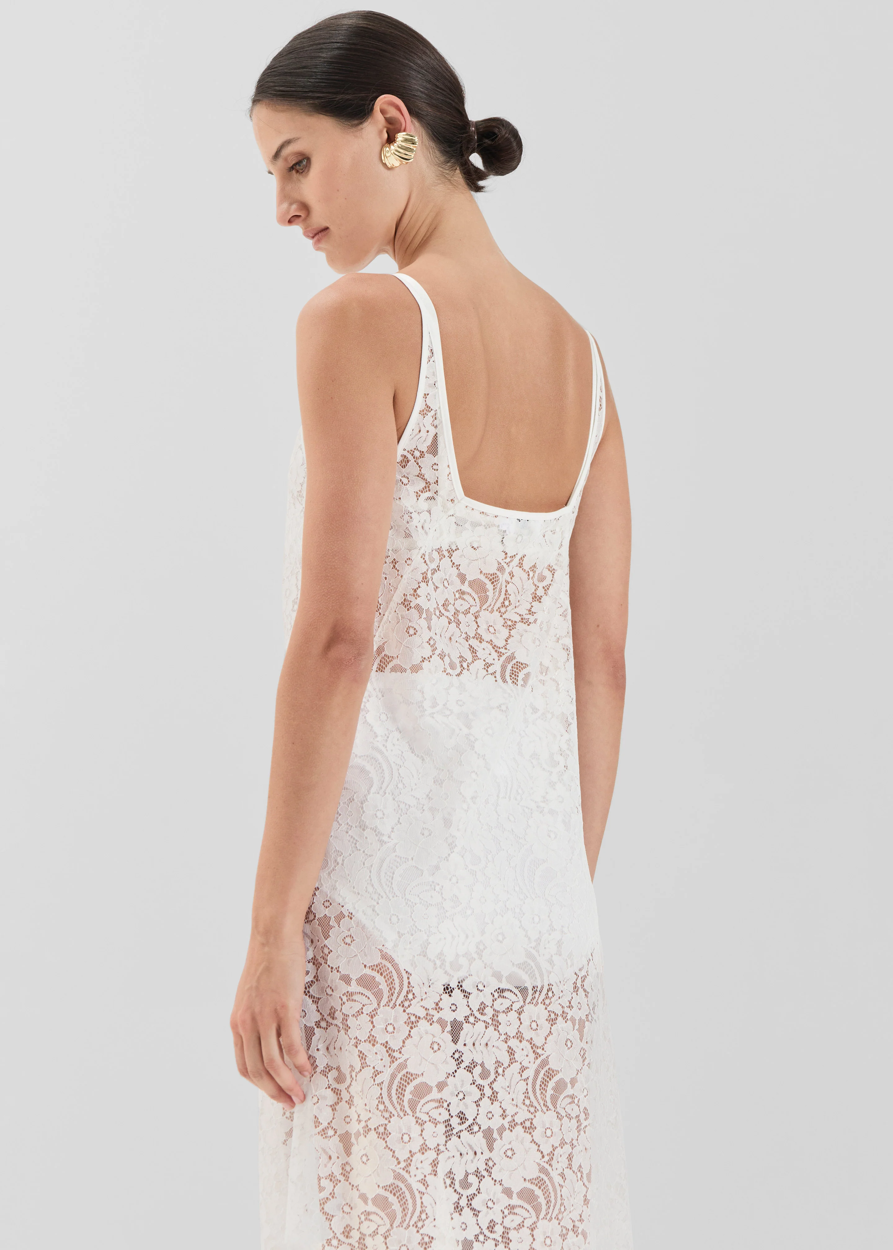 Solaqua Georgette Lace Dress - White - Image 7