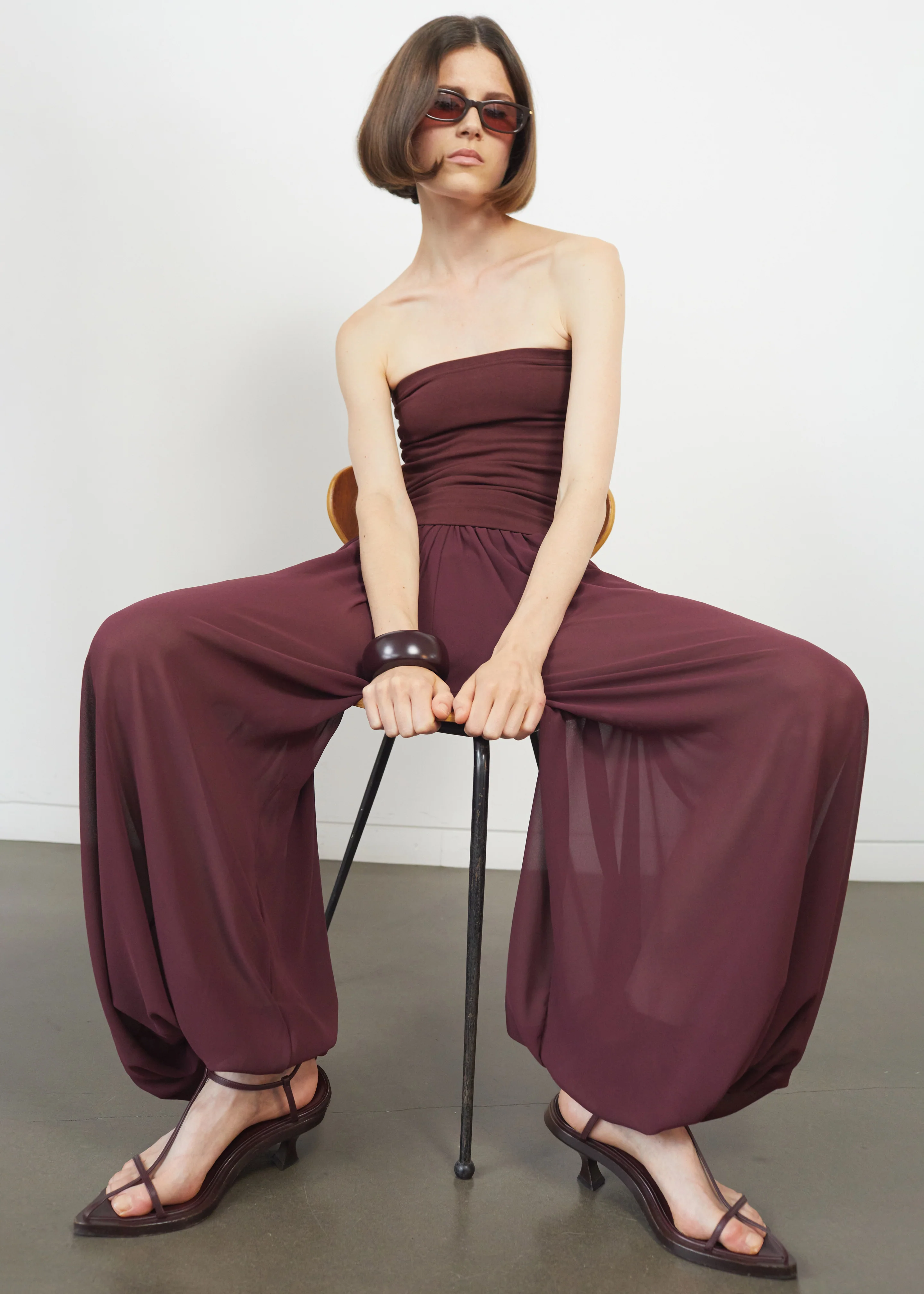 Solrae Tube Top - Burgundy - Image 5