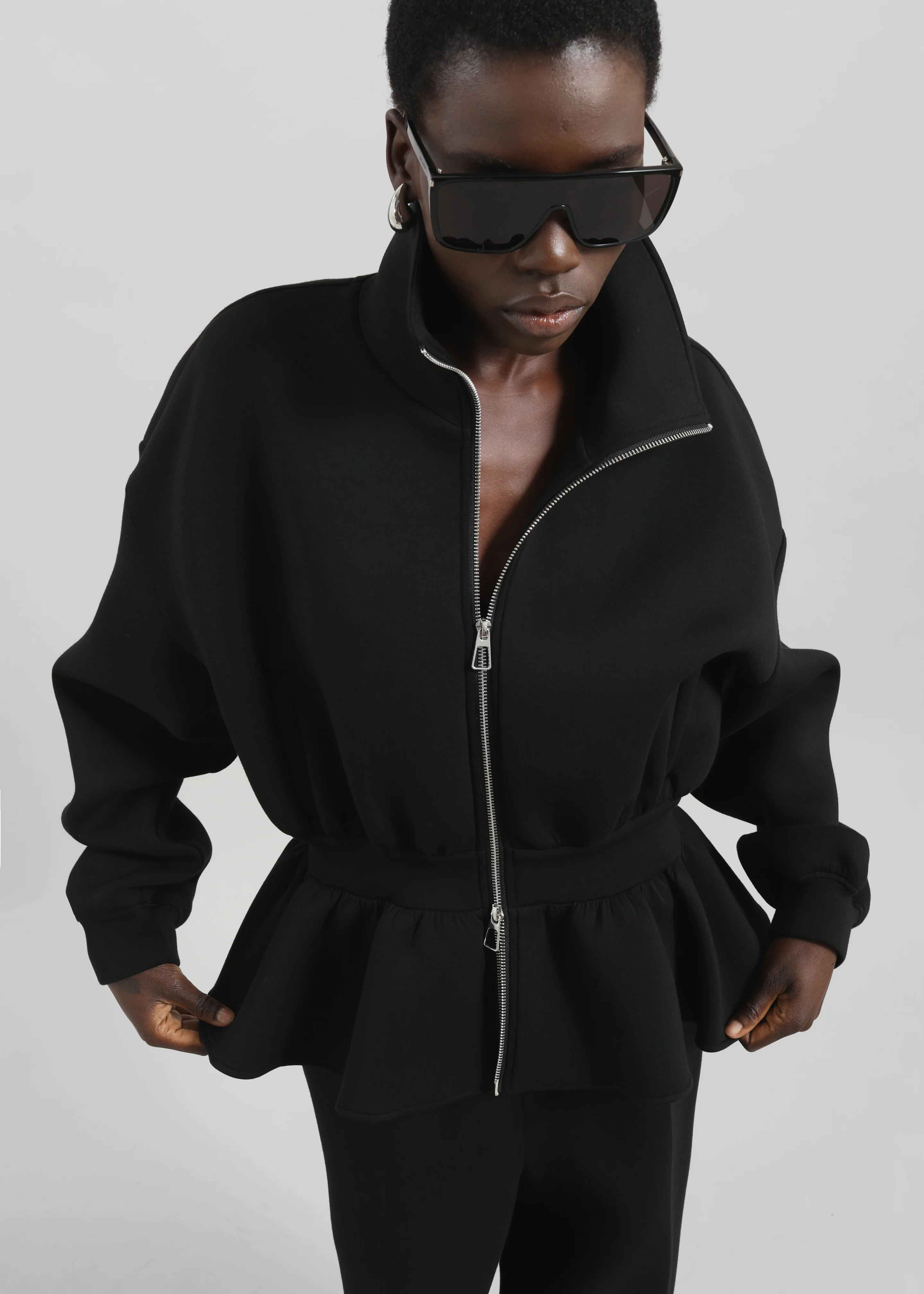Sorelle Peplum Jacket - Black - Image 5