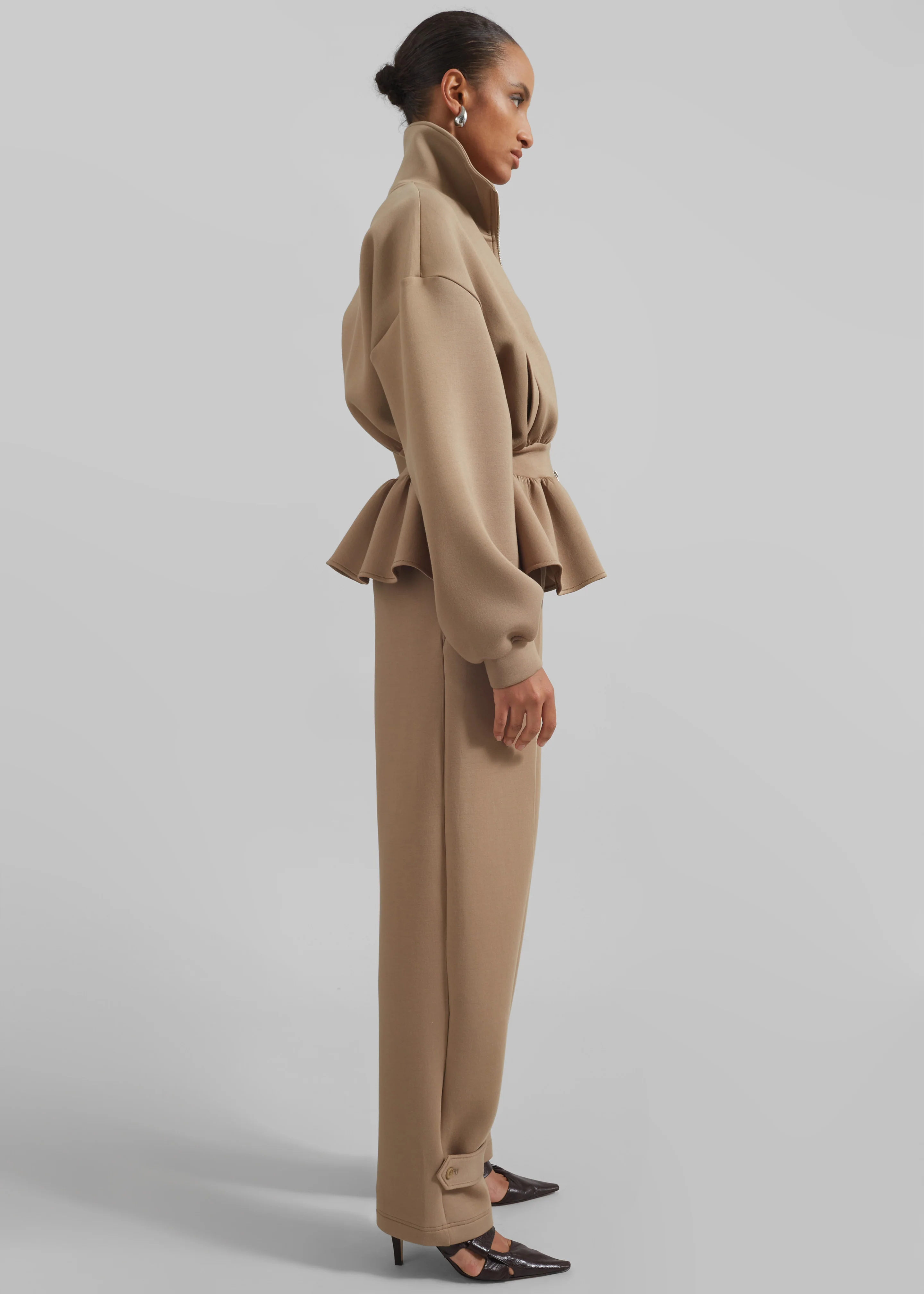 Sorelle Peplum Jacket - Camel - Image 4