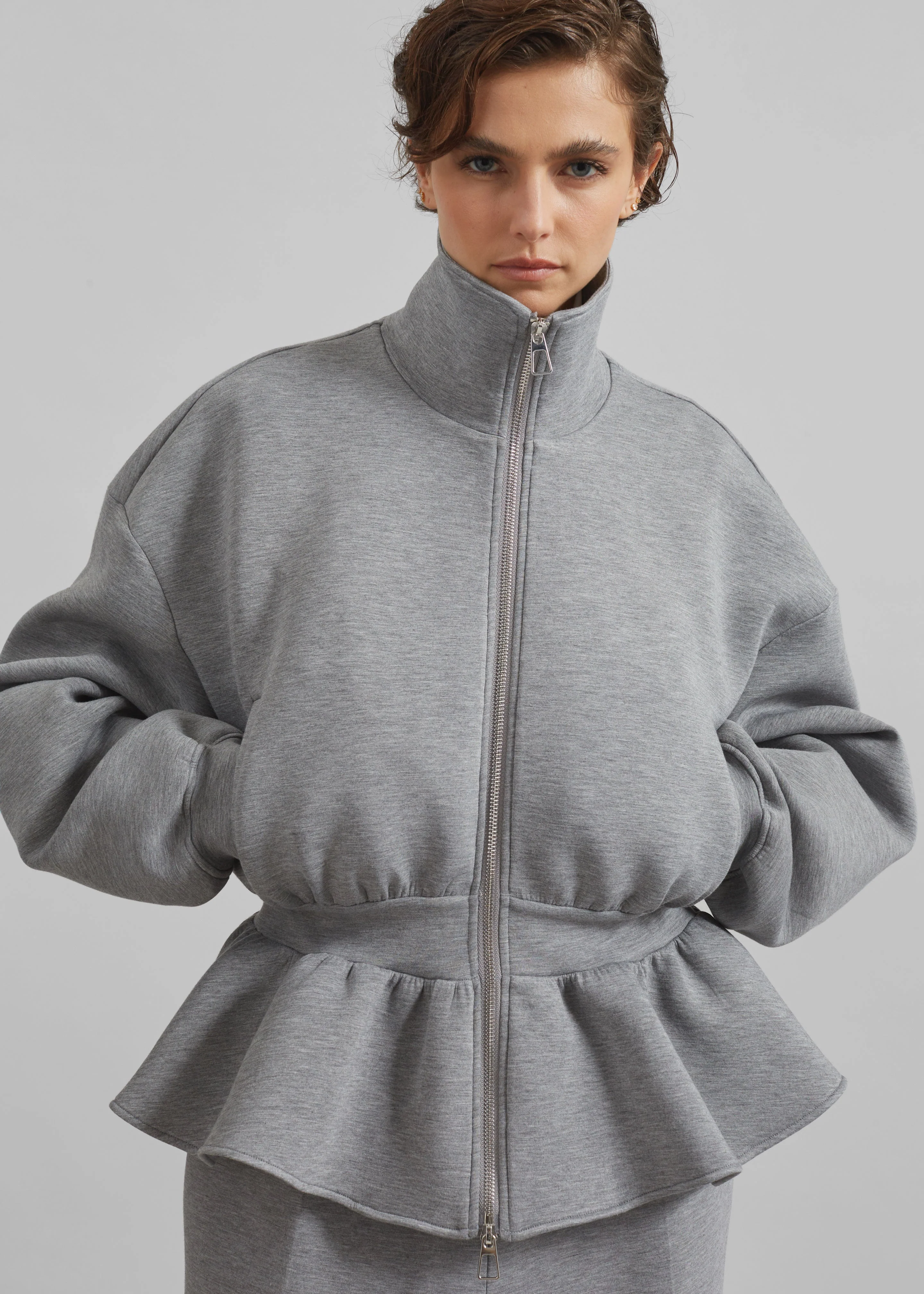 Sorelle Peplum Jacket - Grey - Image 5