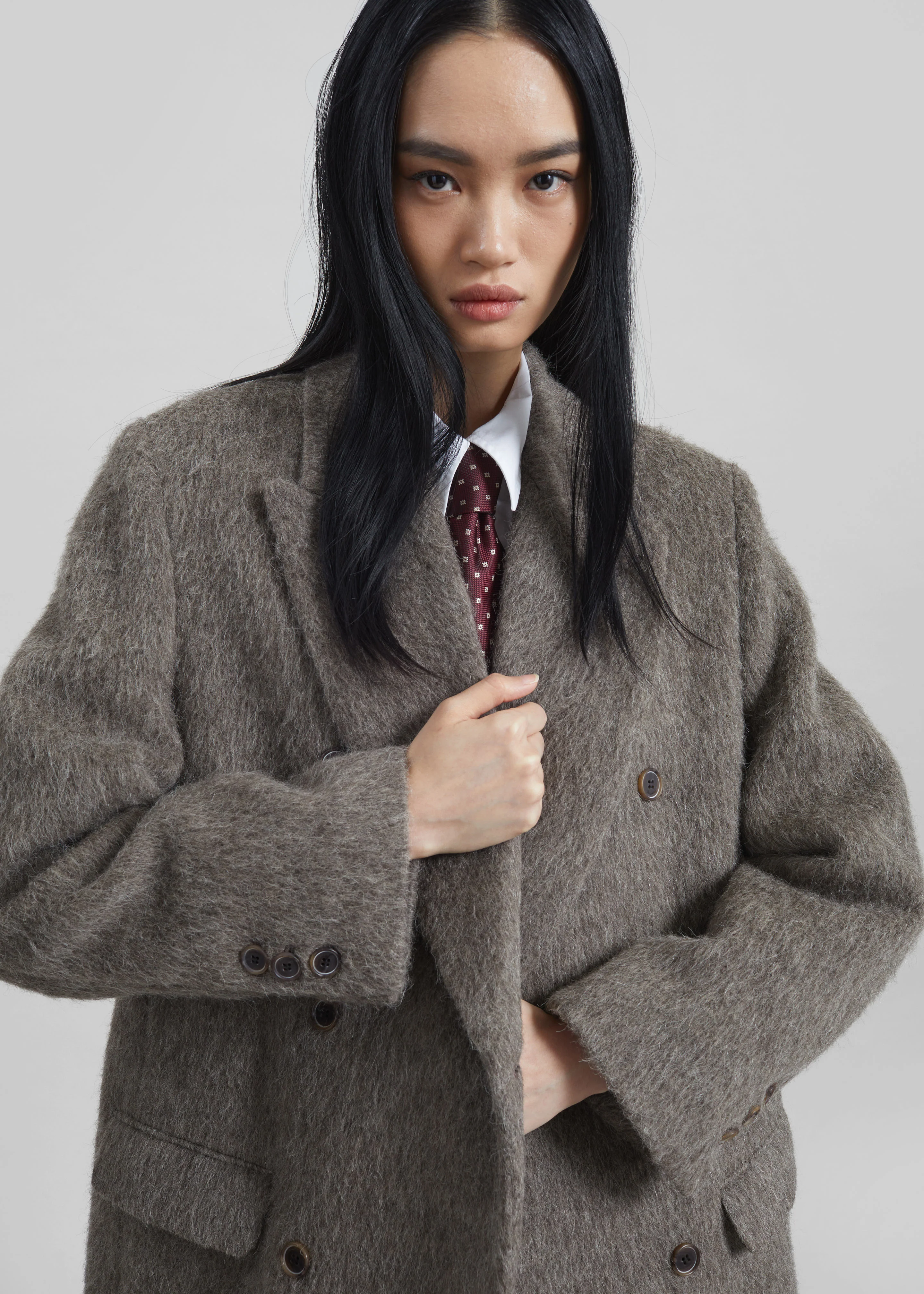 Sormark Brushed Wool Coat - Taupe - Image 3