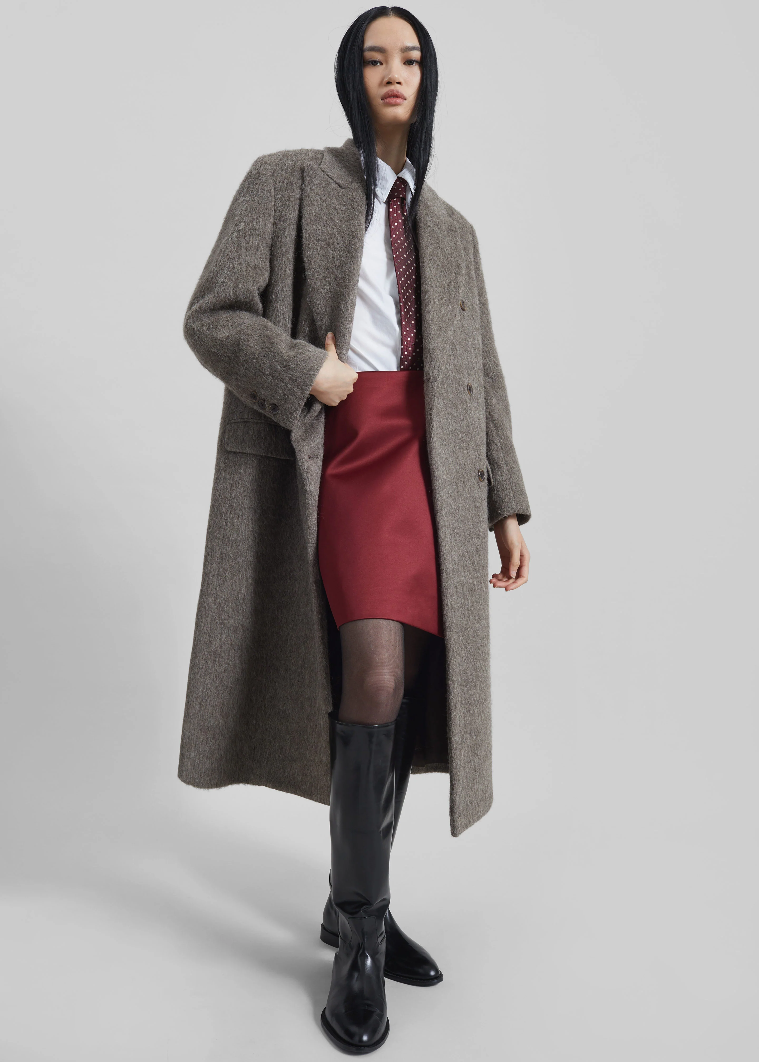 Sormark Brushed Wool Coat - Taupe - Image 4
