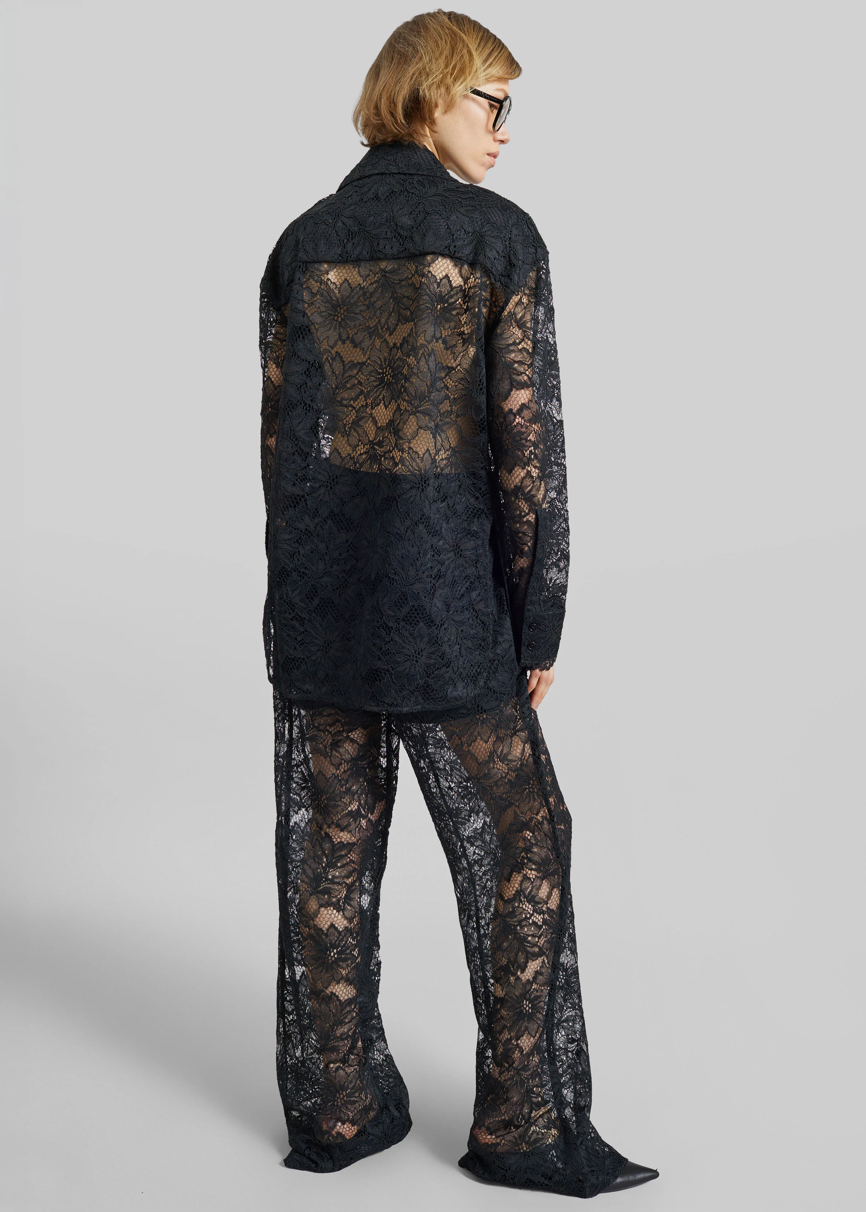 Sportmax Cachi Floral Lace Shirt - Black - Image 7