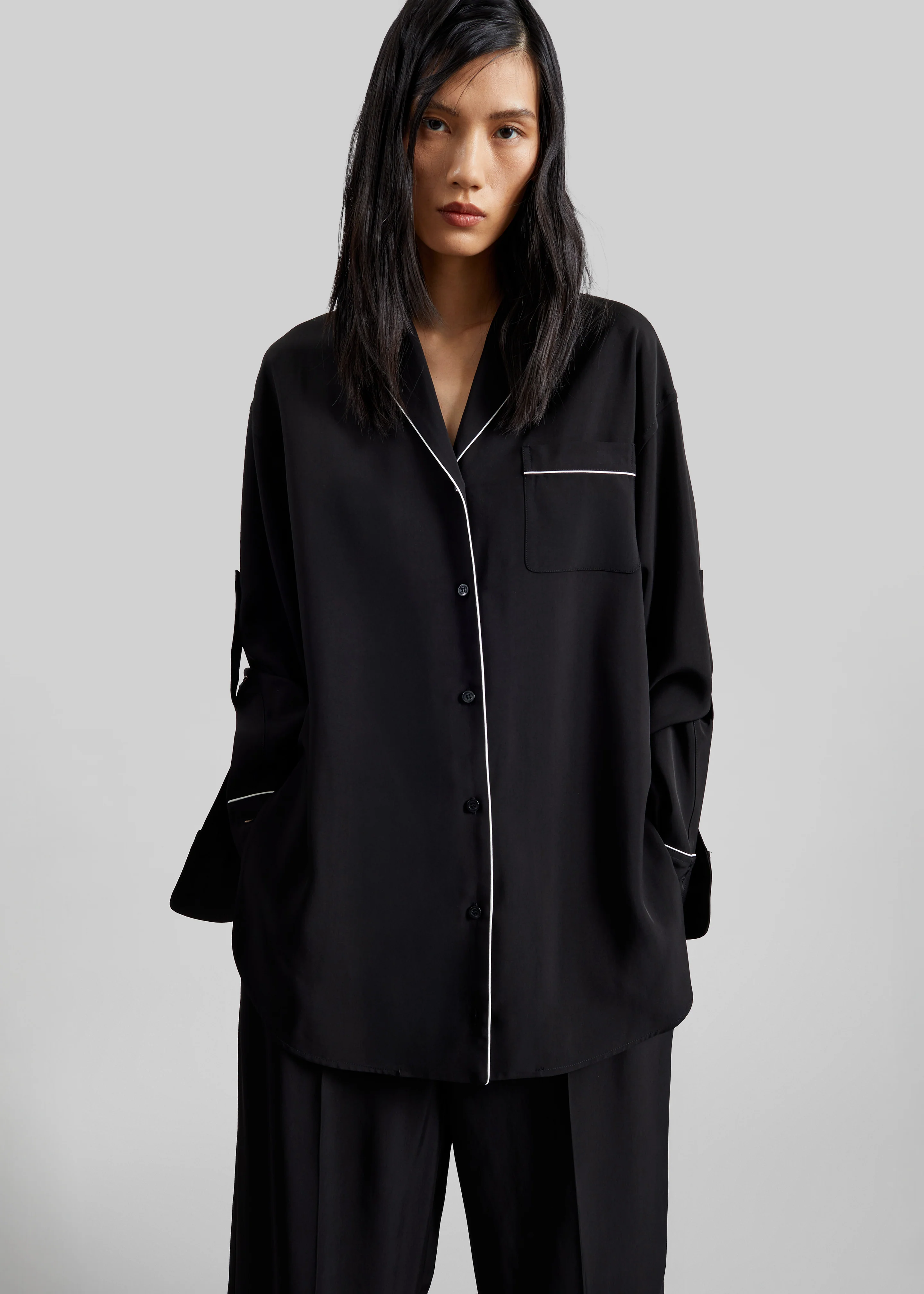 Sportmax Cocco Satin Overshirt - Black