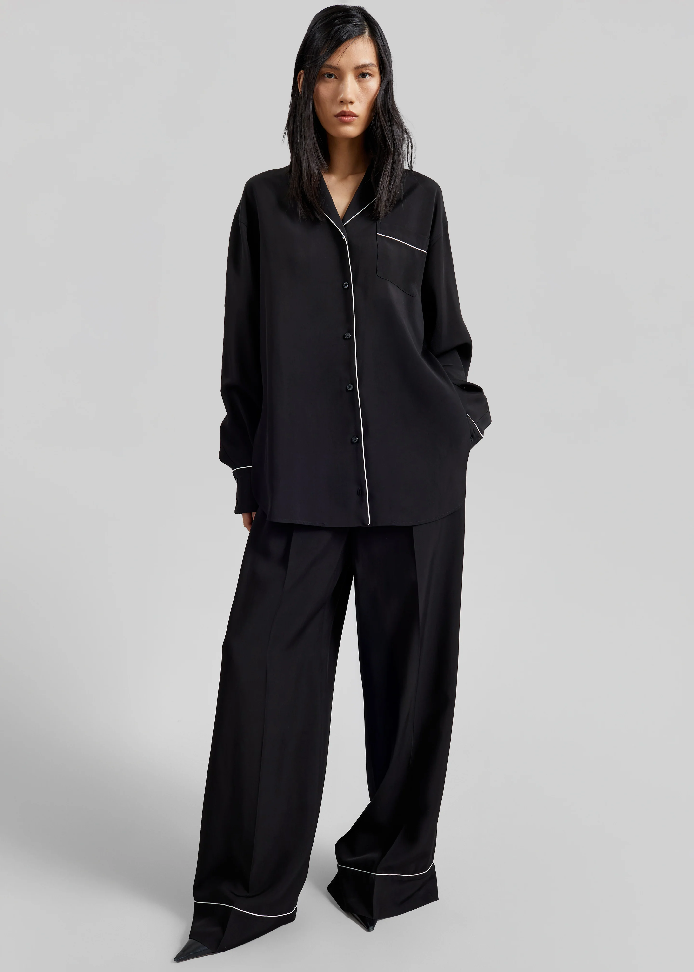 Sportmax Cocco Satin Overshirt - Black - Image 2