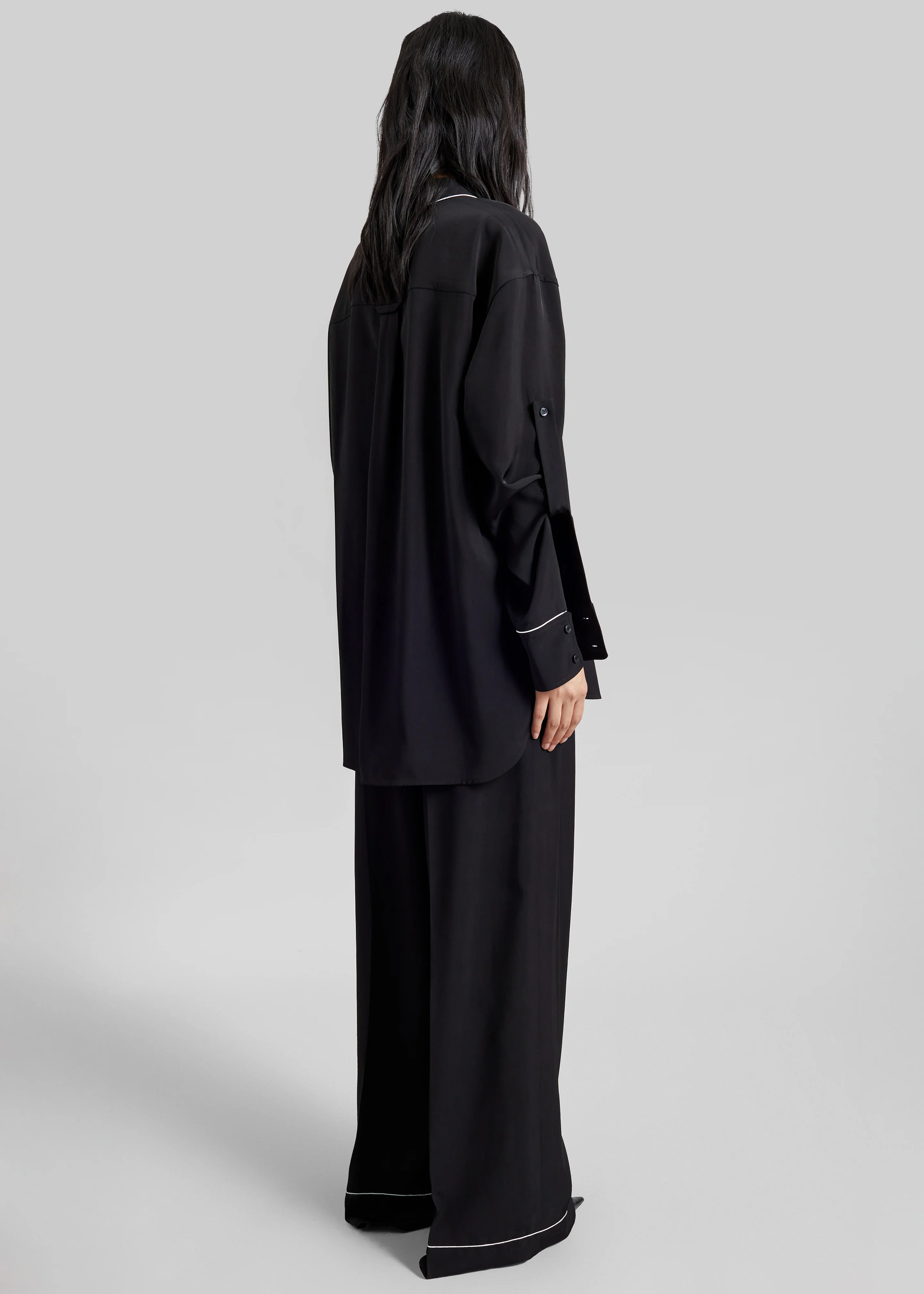 Sportmax Cocco Satin Overshirt - Black - Image 6