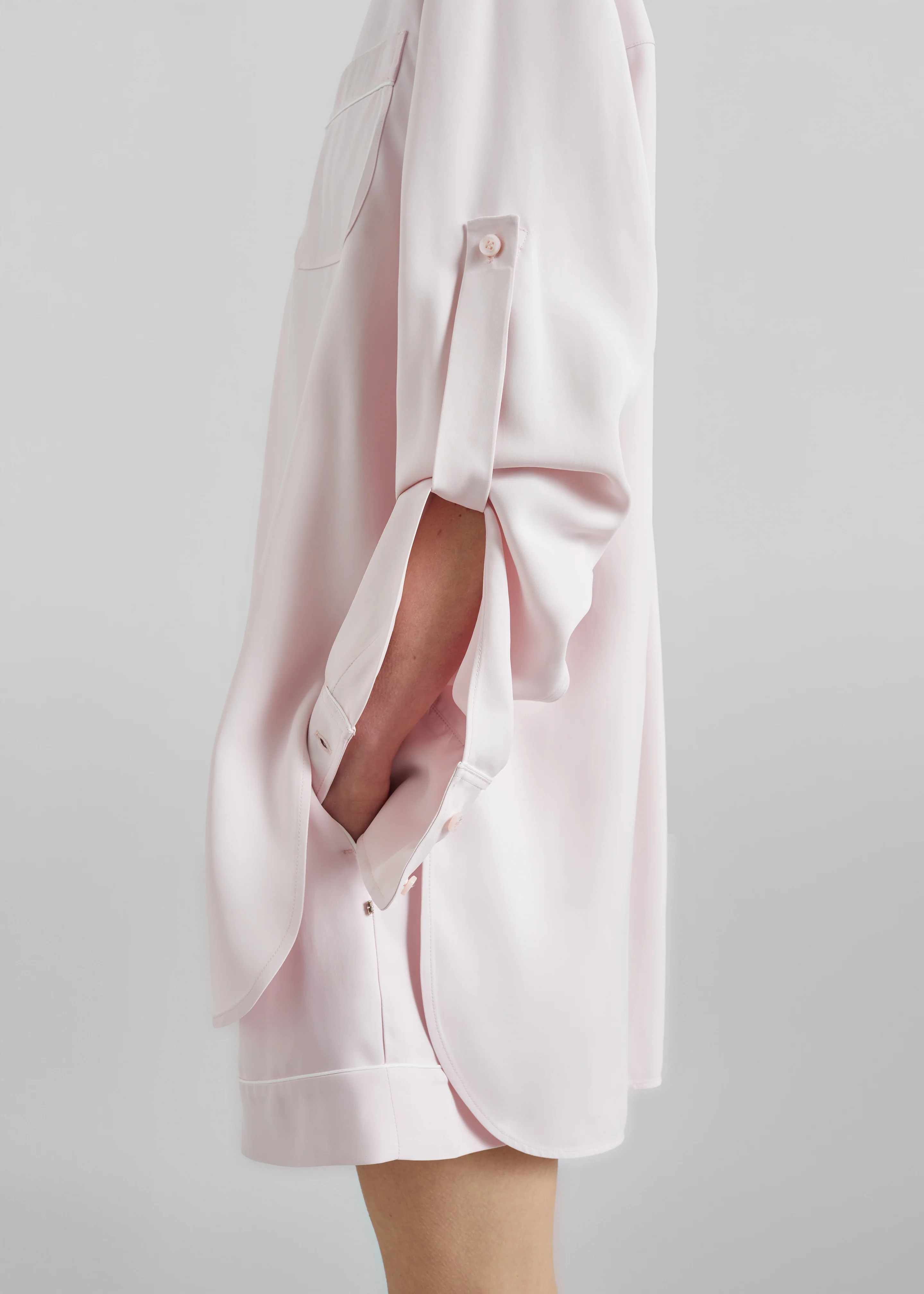 Sportmax Cocco Satin Overshirt - Pink - Image 3