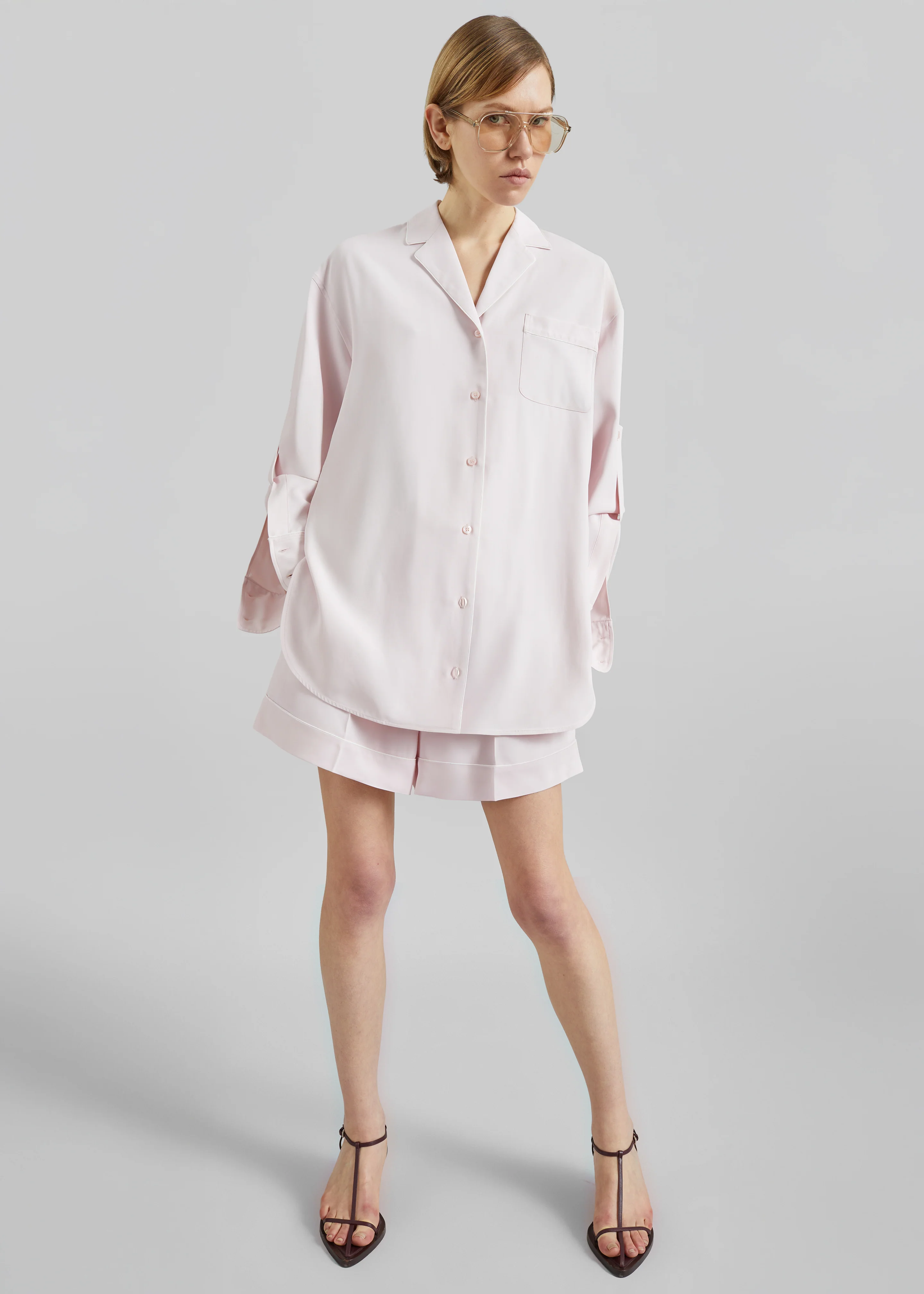 Sportmax Crespo Satin Shorts - Pink - Image 4