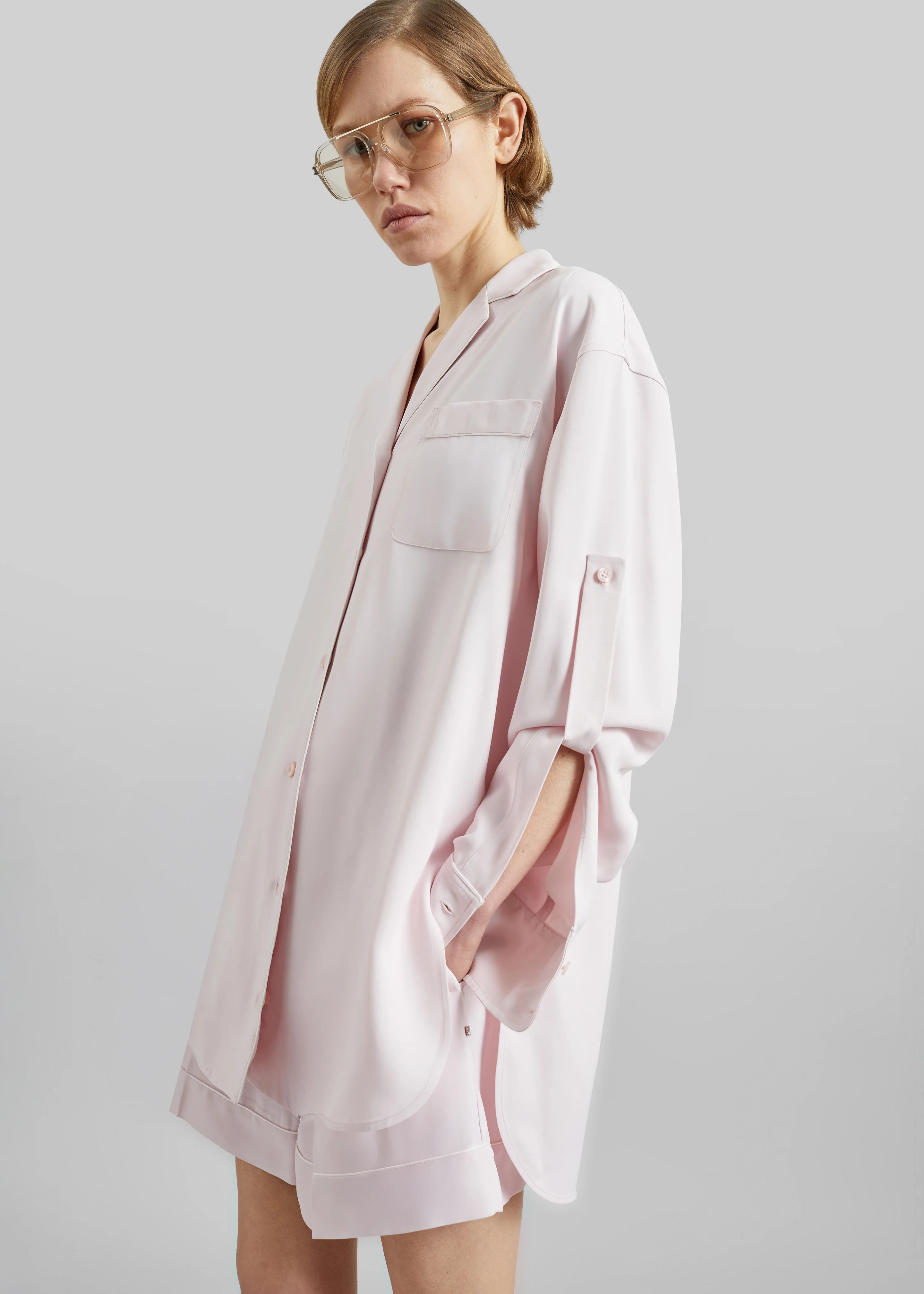Sportmax Crespo Satin Shorts - Pink - Image 6