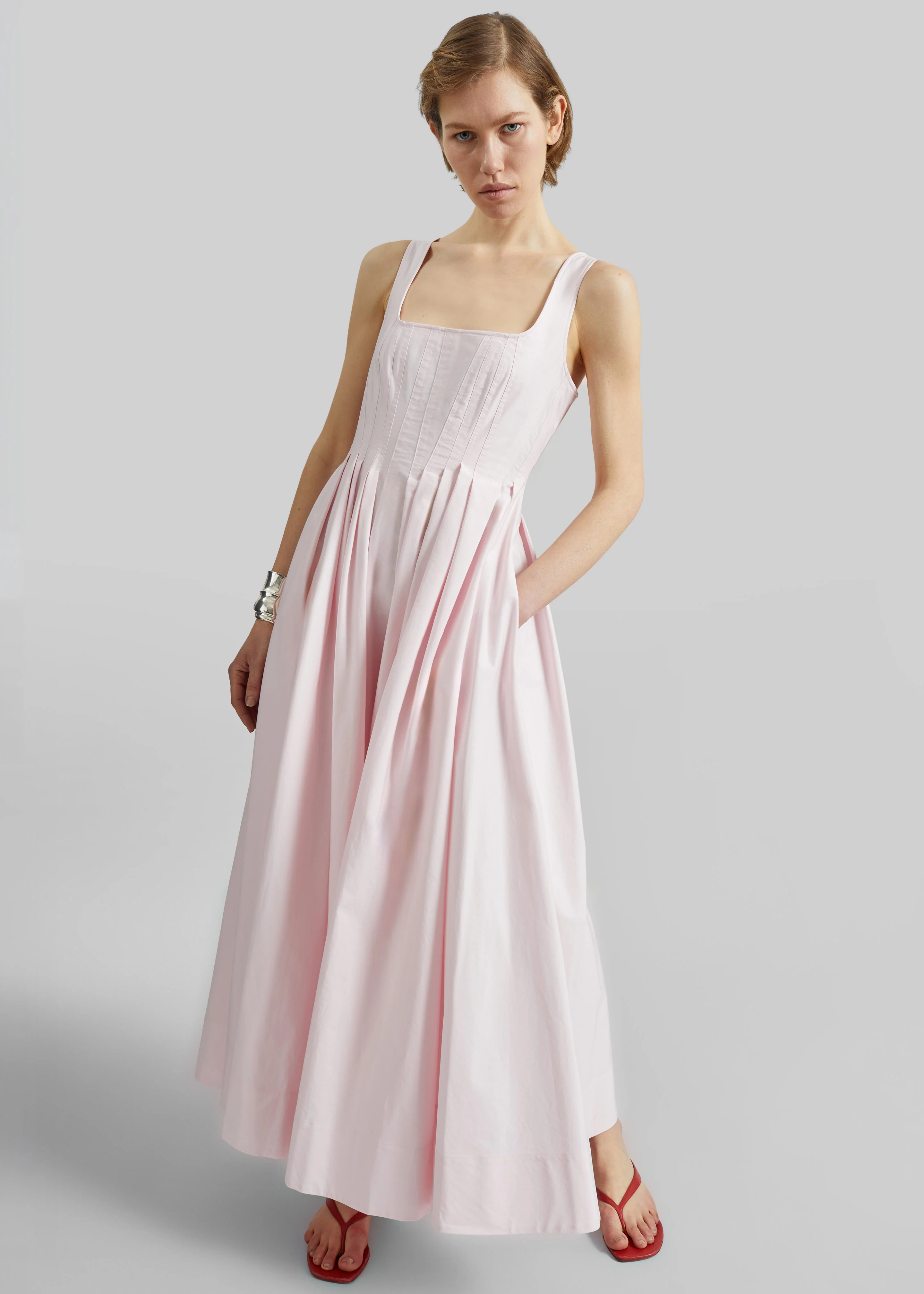 Sportmax Giro Cotton Dress - Pink - Image 3
