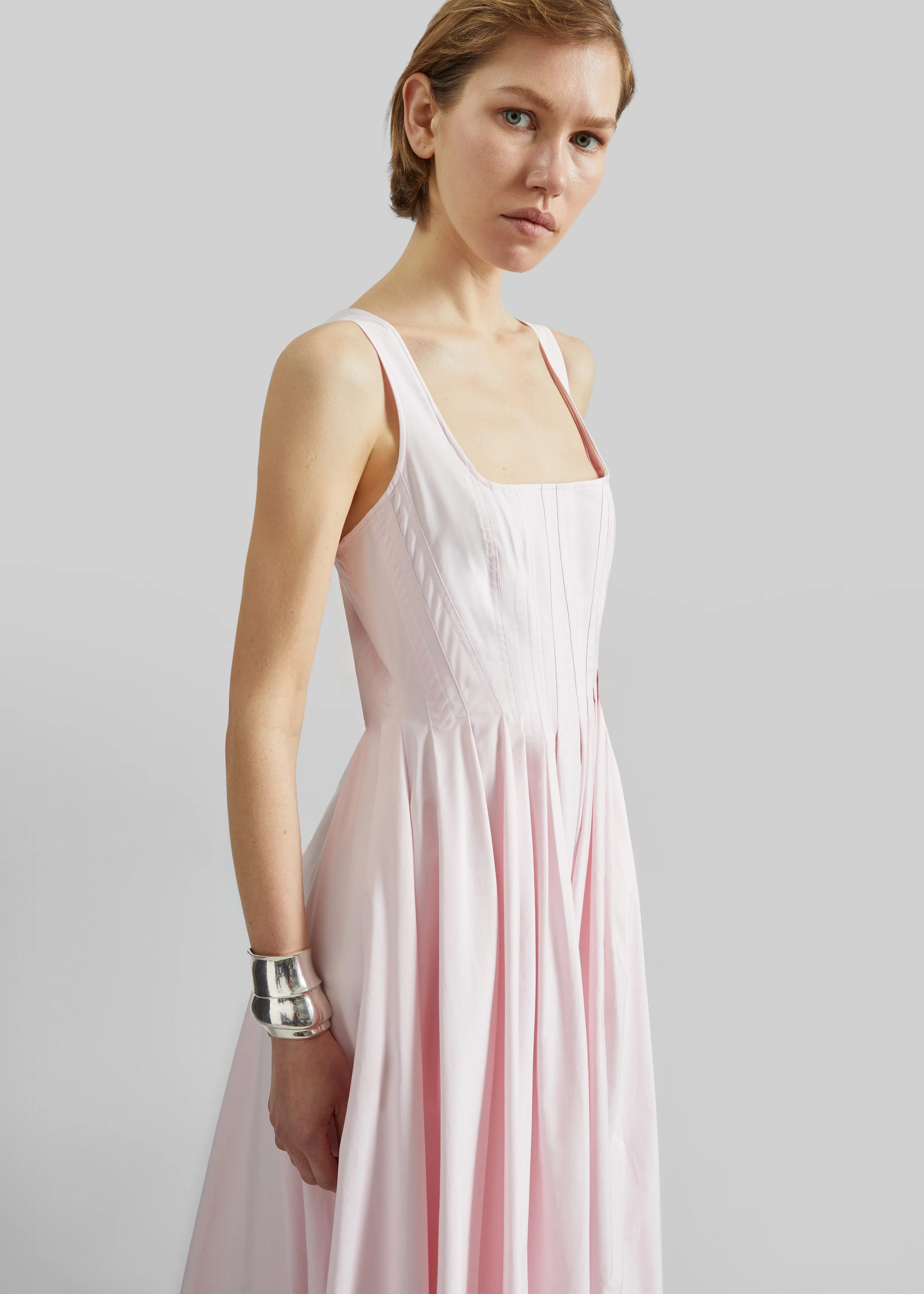 Sportmax Giro Cotton Dress - Pink - Image 4
