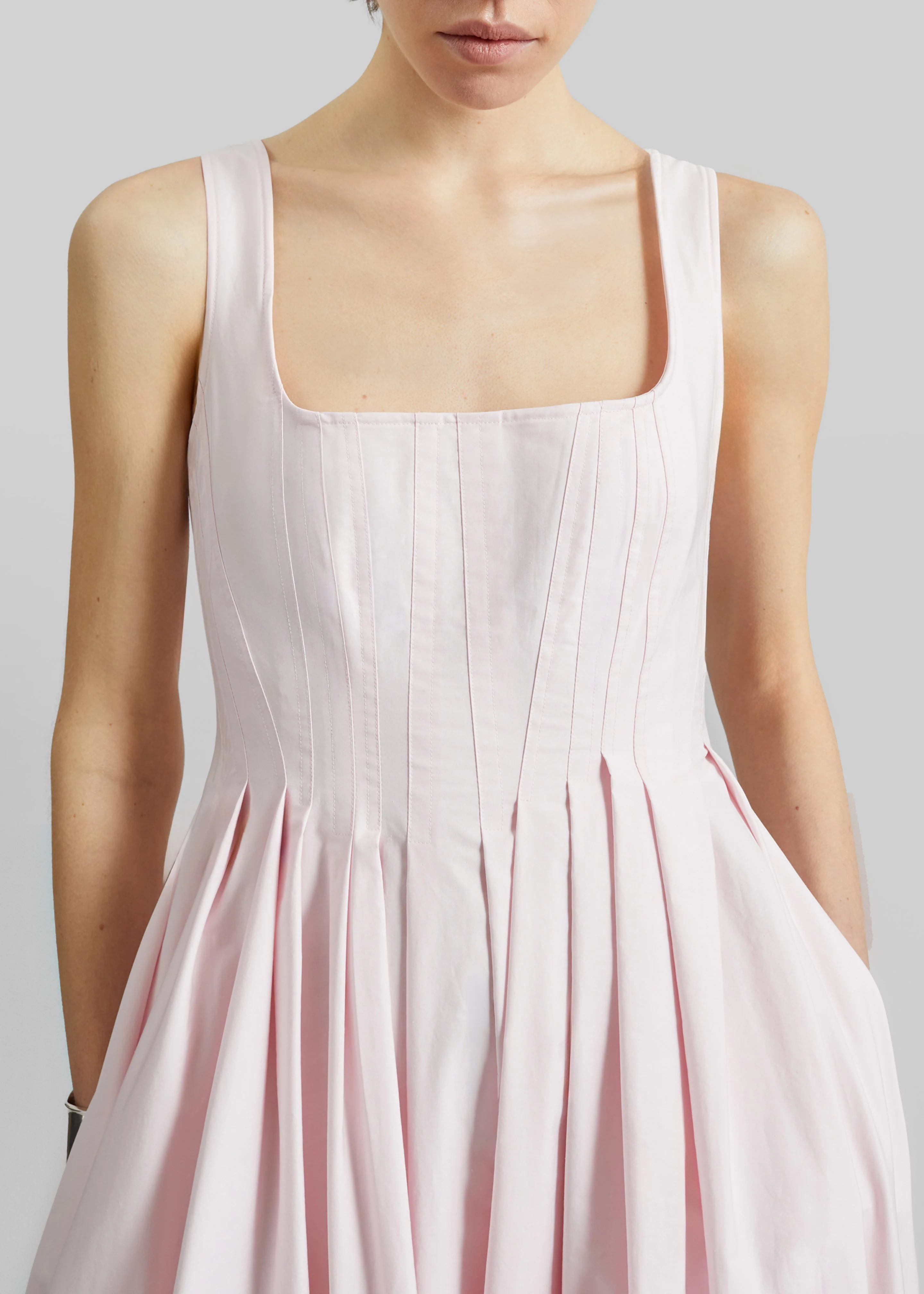 Sportmax Giro Cotton Dress - Pink - Image 5