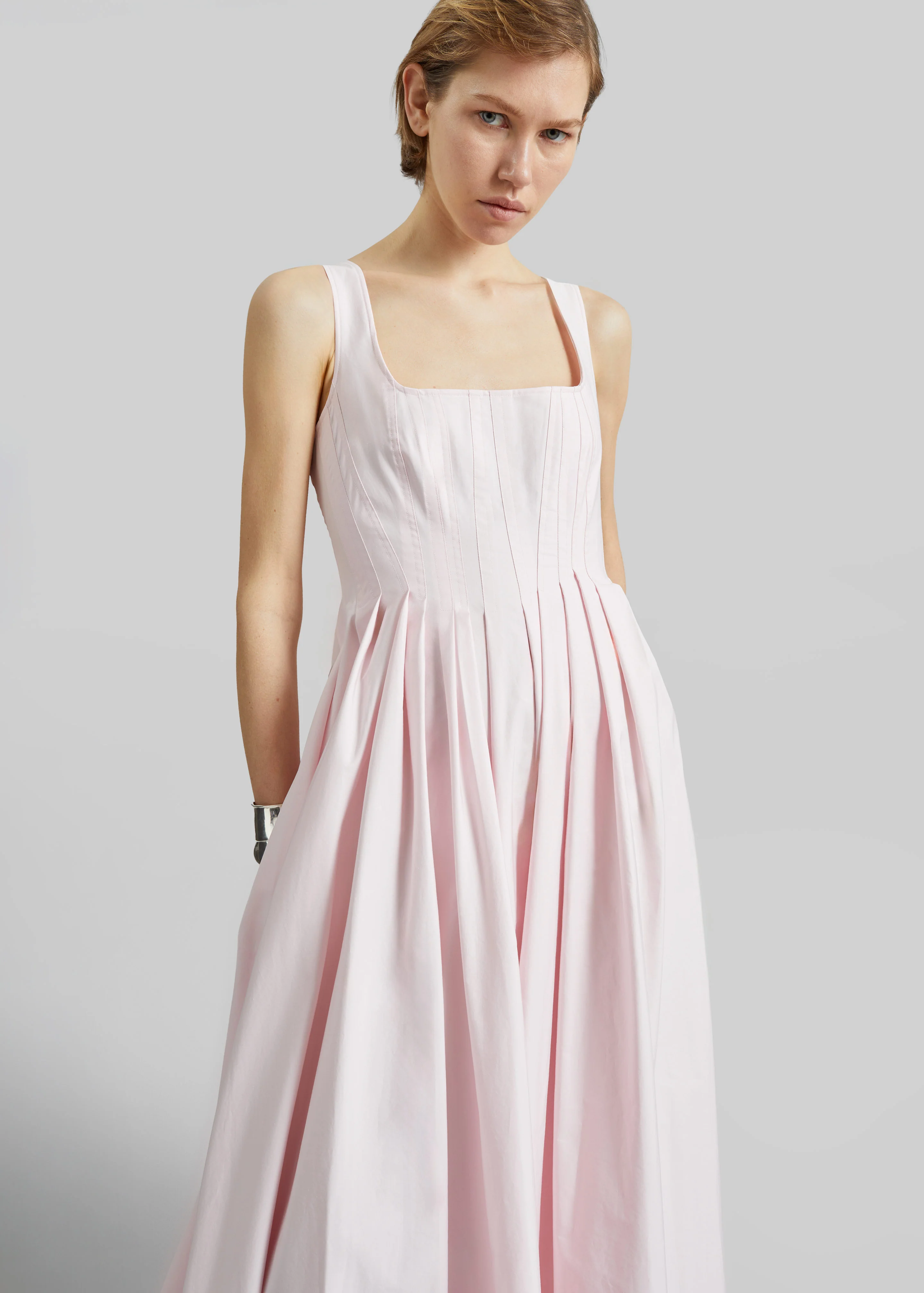 Sportmax Giro Cotton Dress - Pink - Image 6
