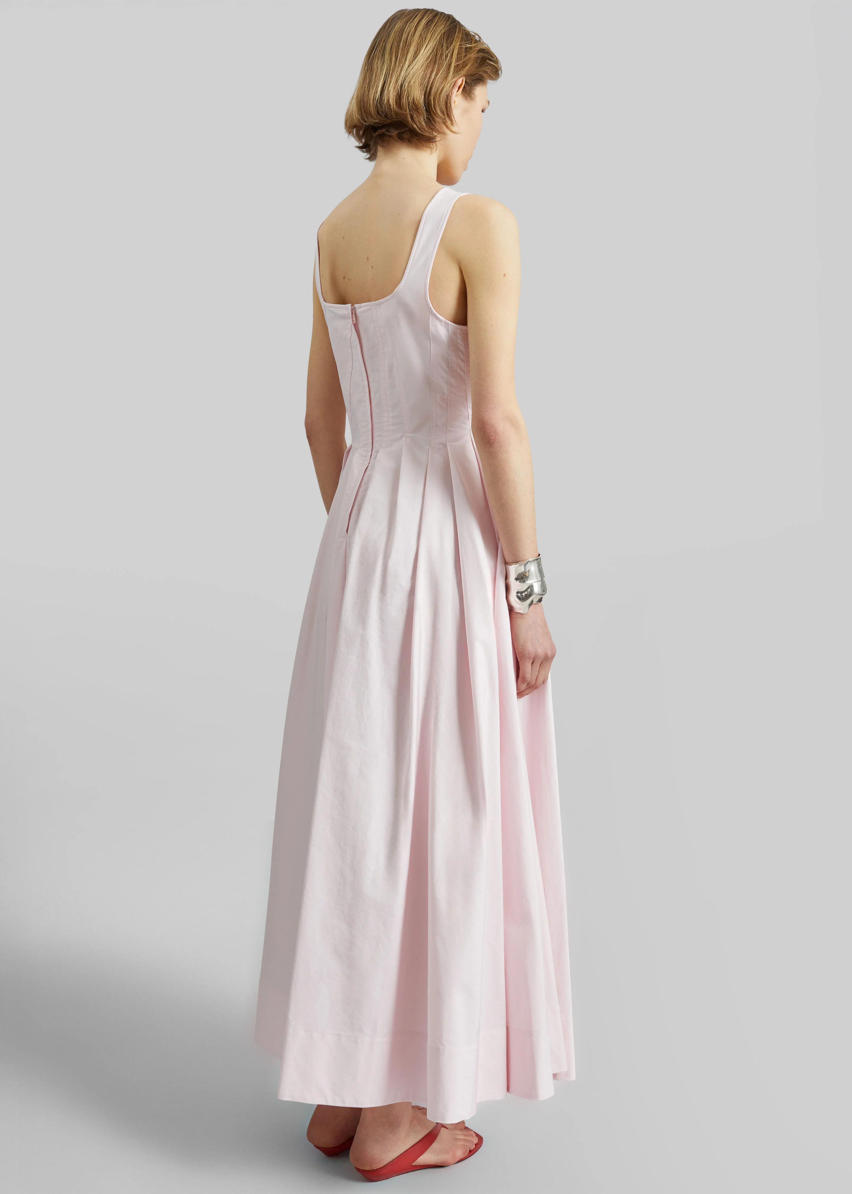 Sportmax Giro Cotton Dress - Pink - Image 7