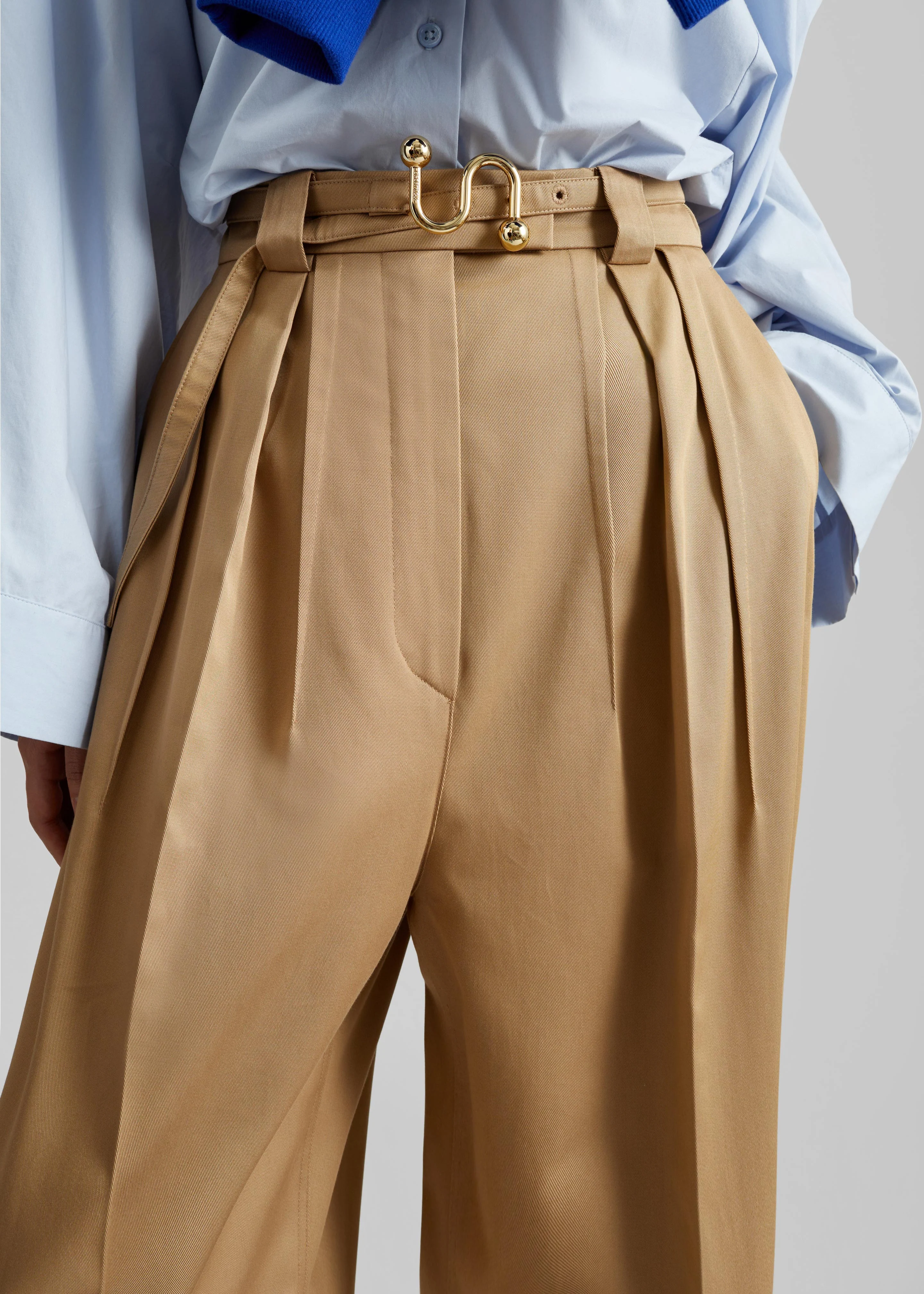 Sportmax Idoneo Oversized Gabardine Trousers - Biscuit - Image 3