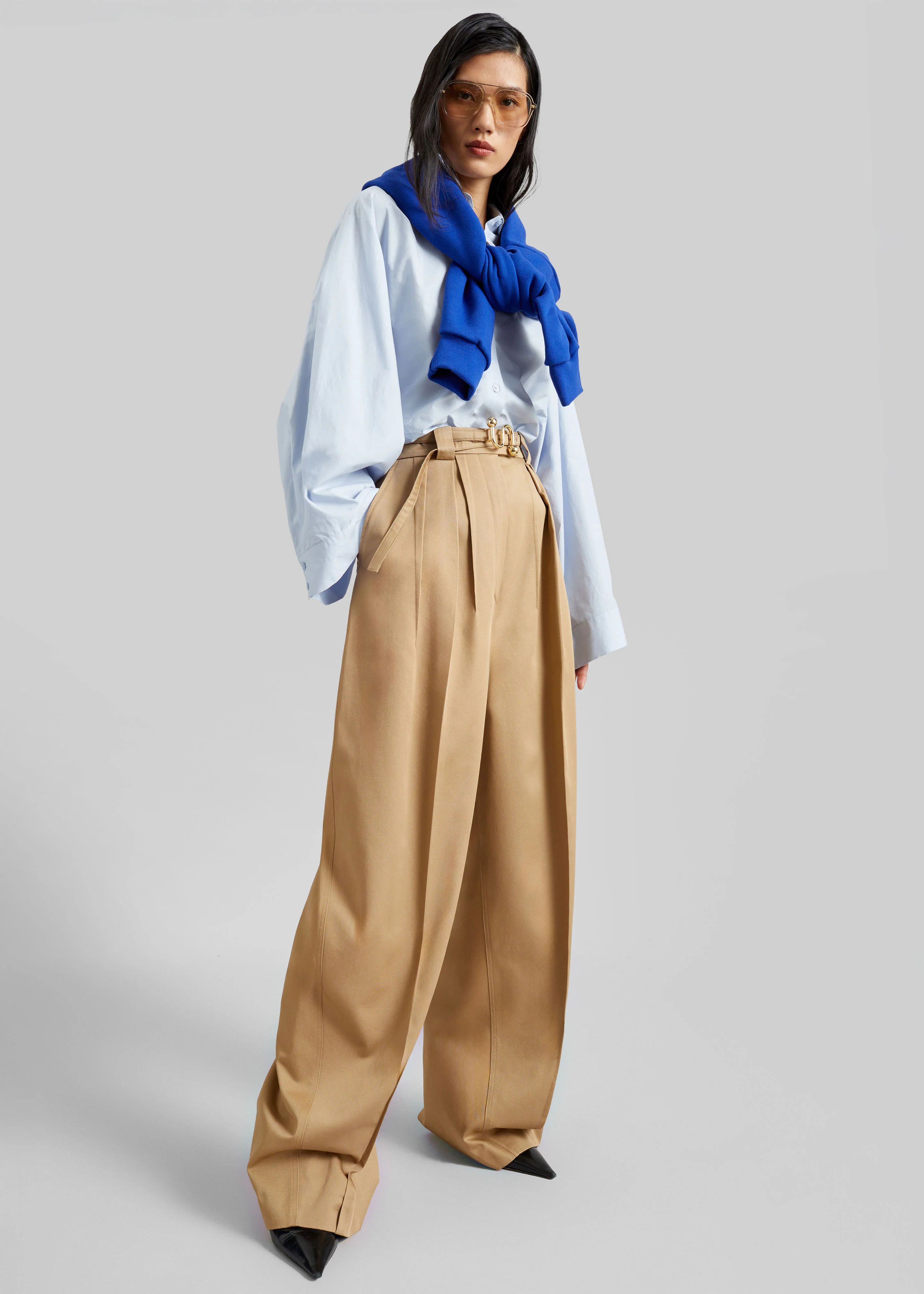 Sportmax Idoneo Oversized Gabardine Trousers - Biscuit - Image 4