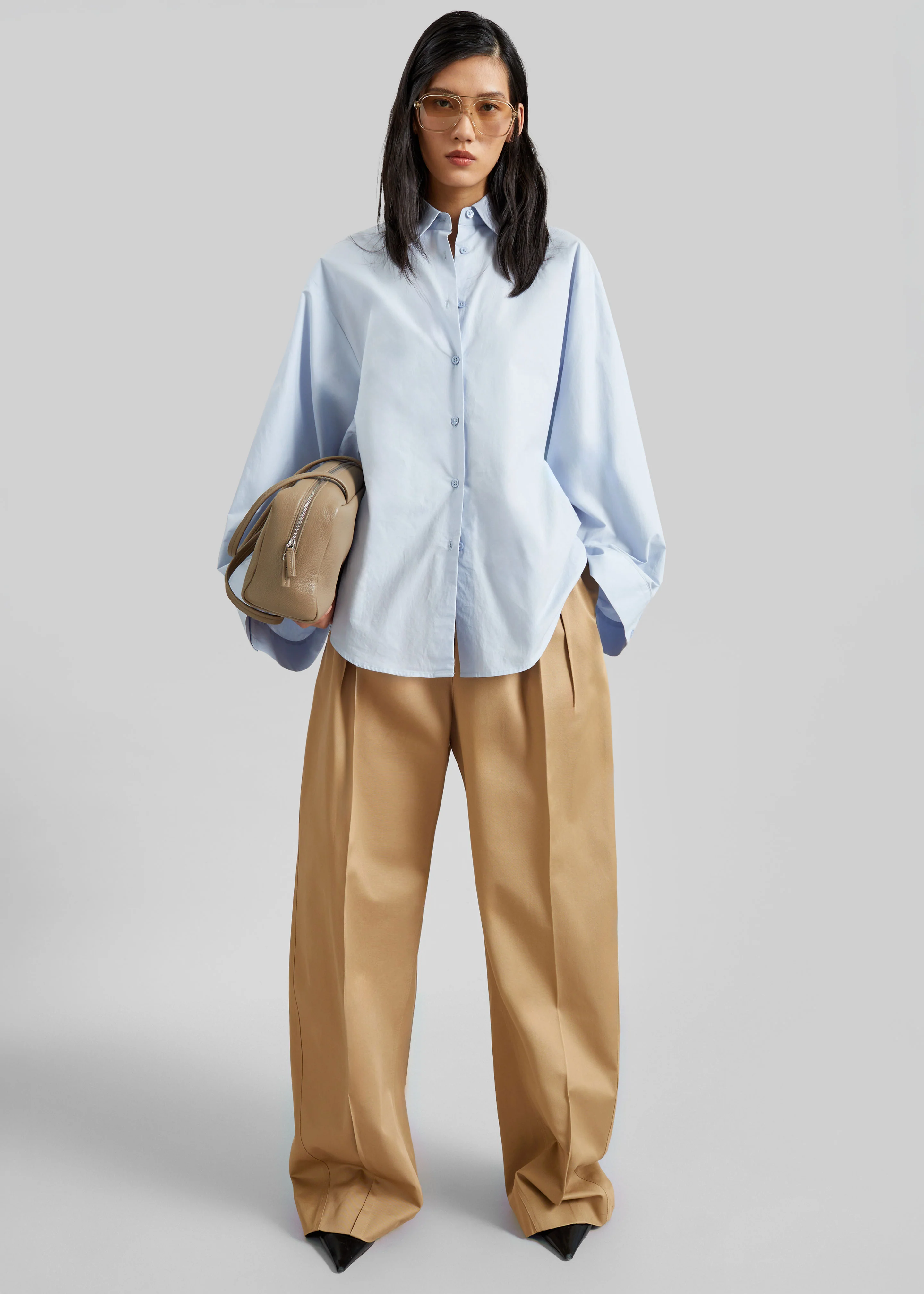 Sportmax Idoneo Oversized Gabardine Trousers - Biscuit - Image 6