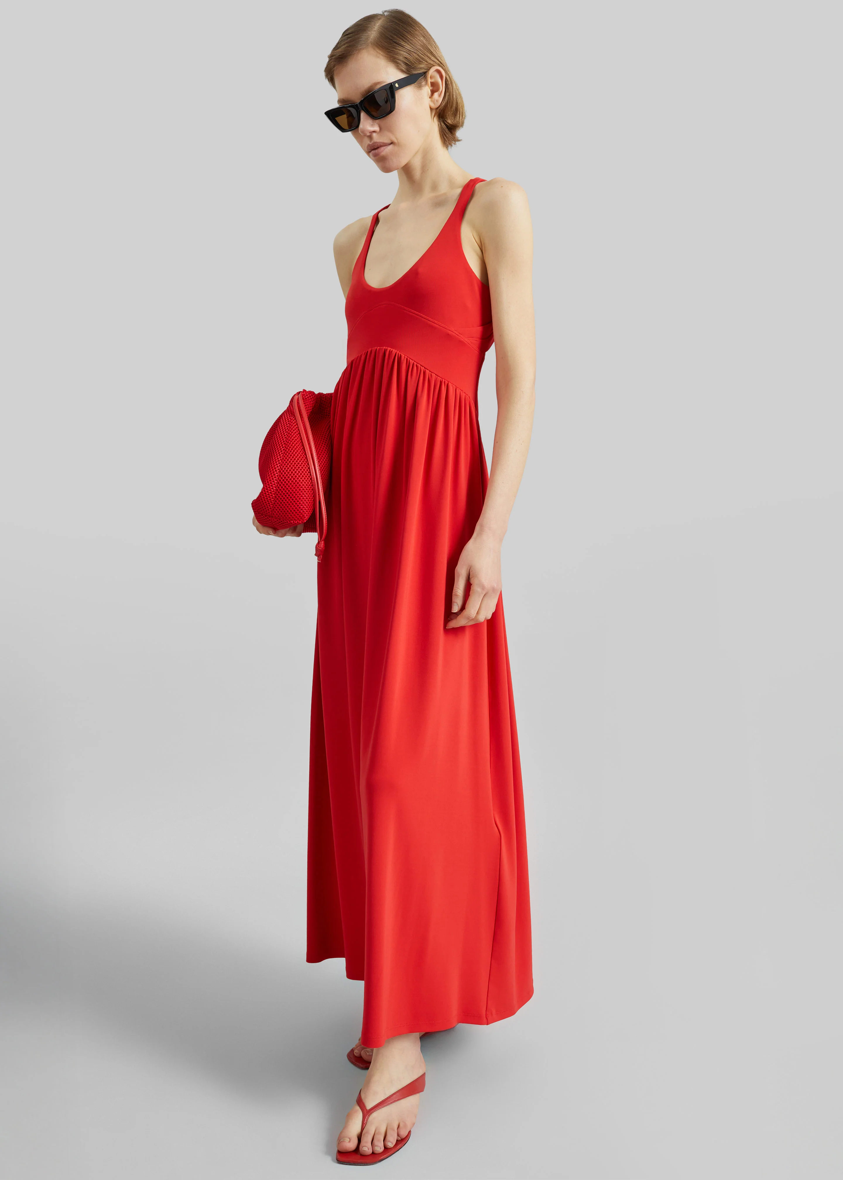 Sportmax Panino Long Dress - Coral - Image 3