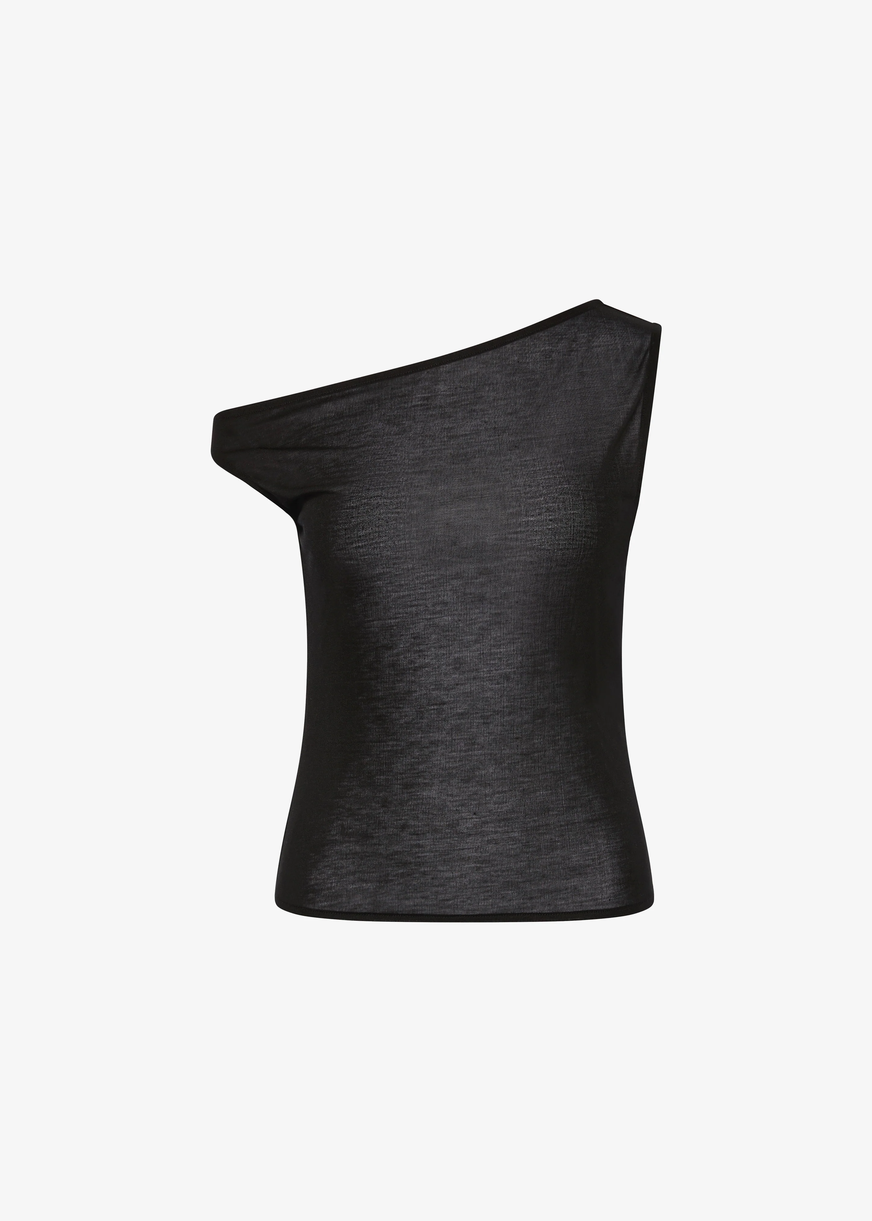 St. Agni Fine Jersey Asymm Top - Black - Image 5