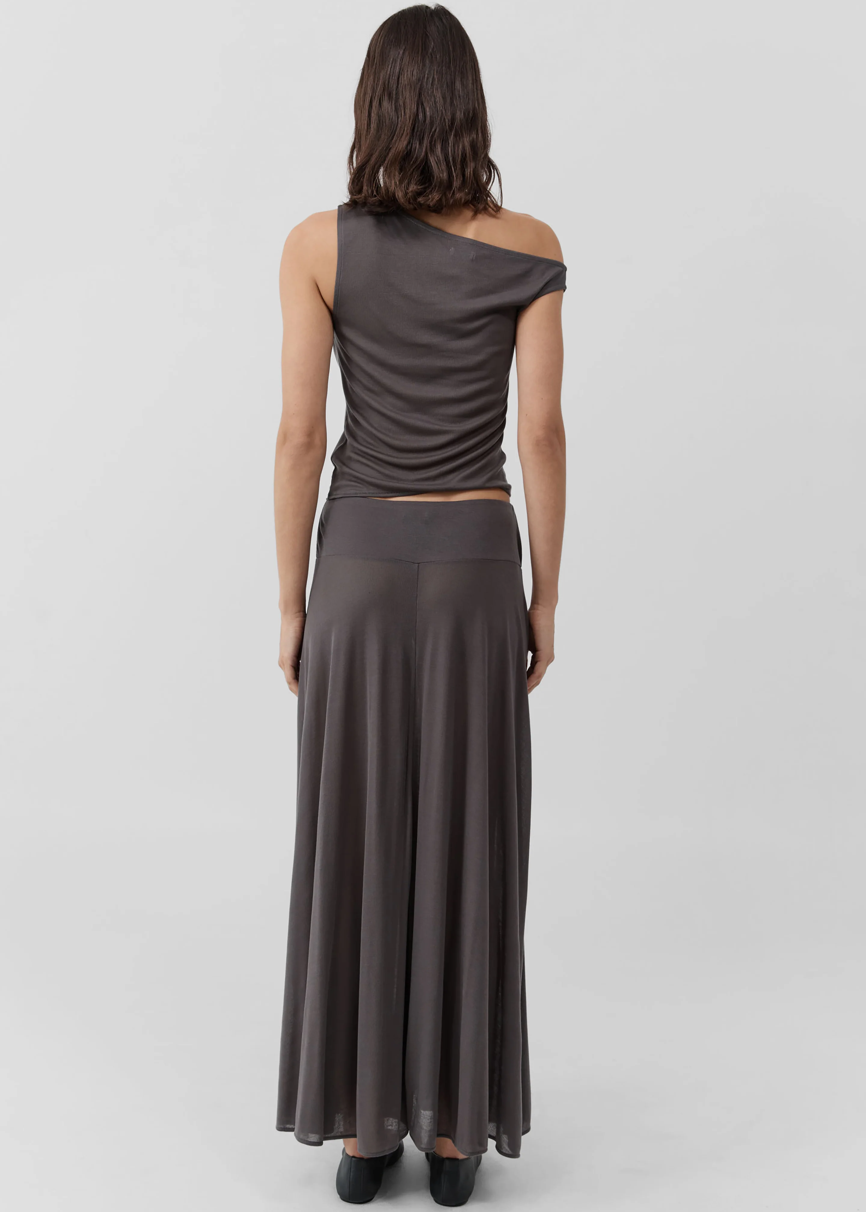 St. Agni Fine Jersey Asymm Top - Soot - Image 6