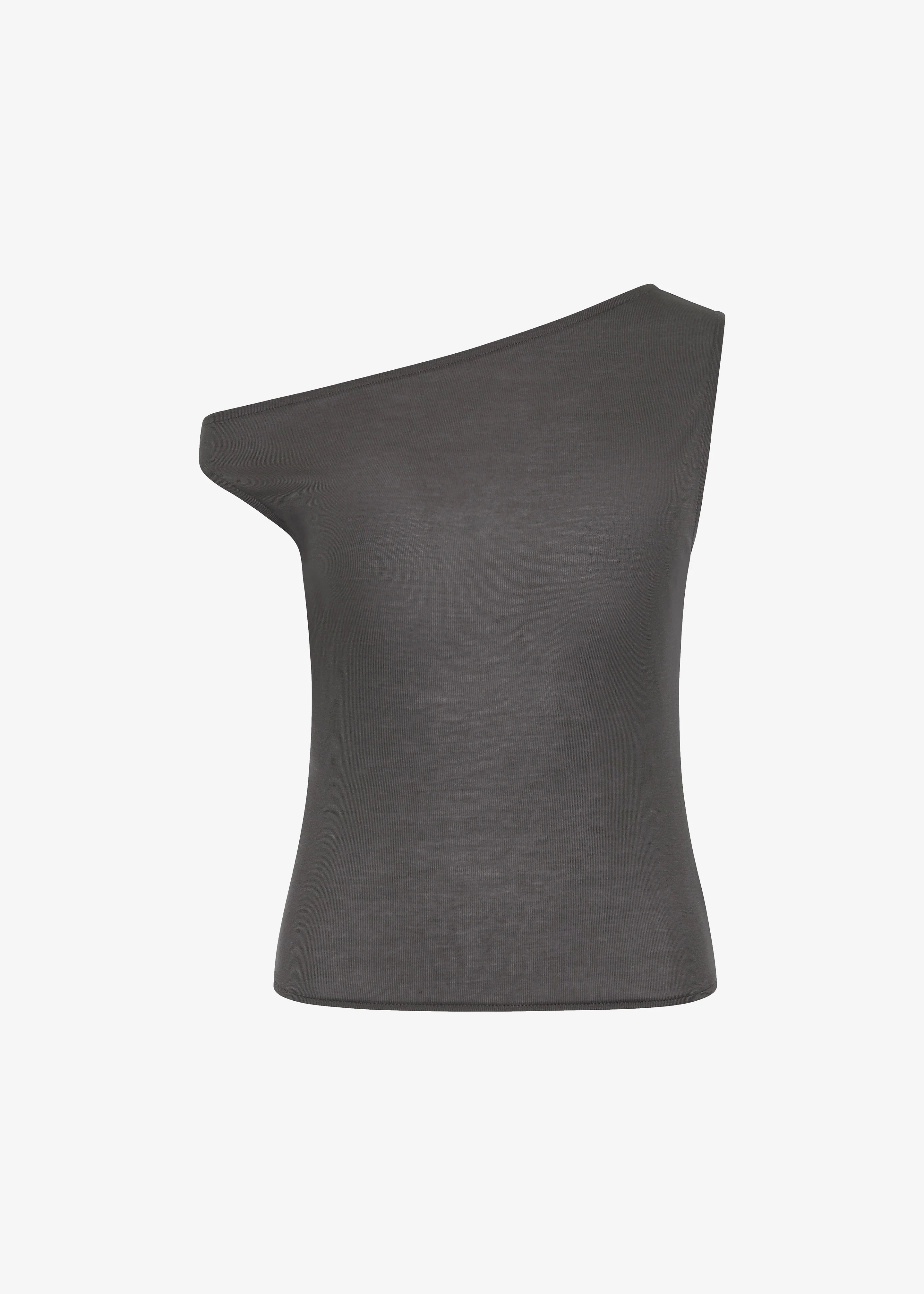 St. Agni Fine Jersey Asymm Top - Soot - Image 7