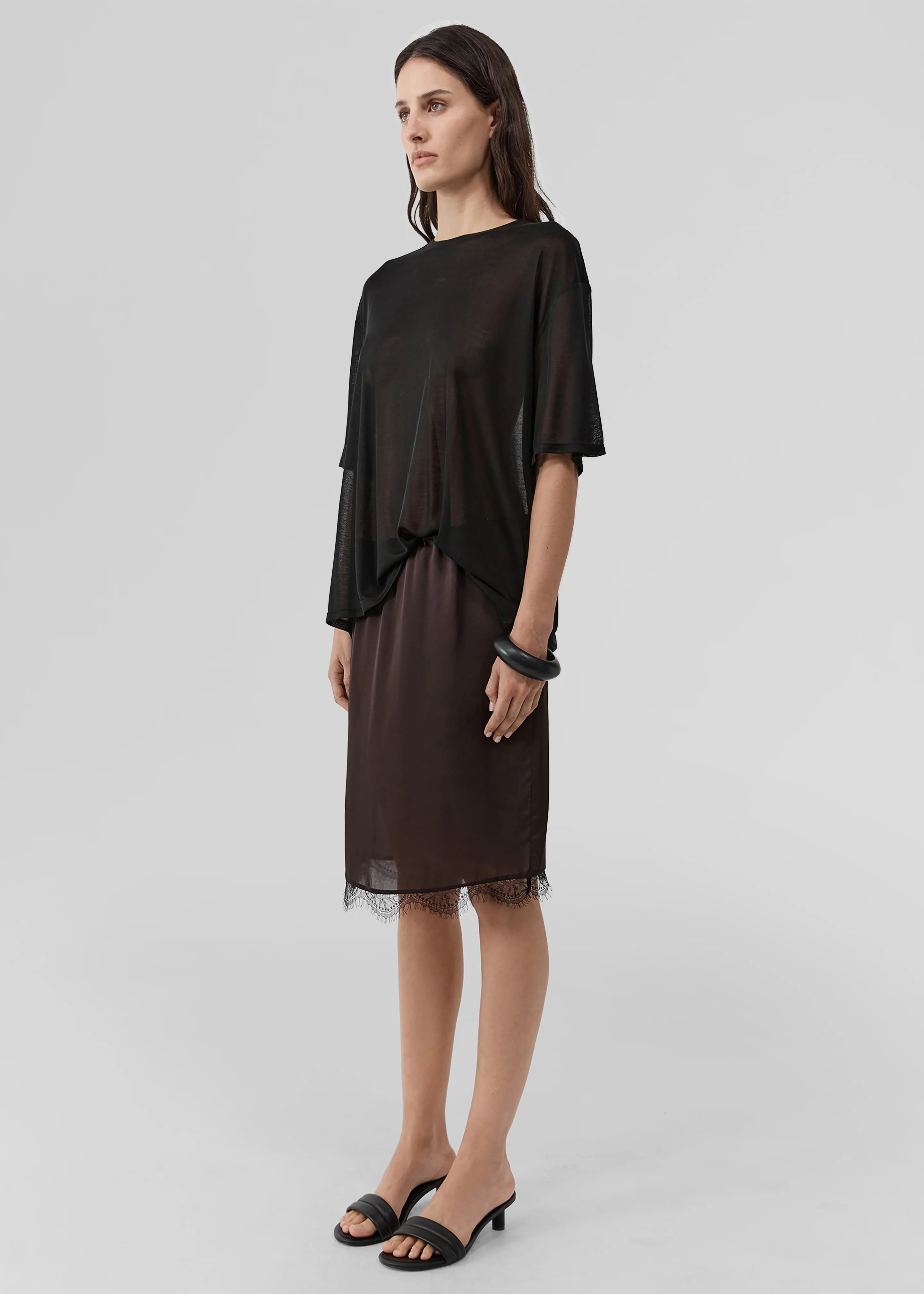 St. Agni Fine Jersey Relaxed Tee - Black - Image 3