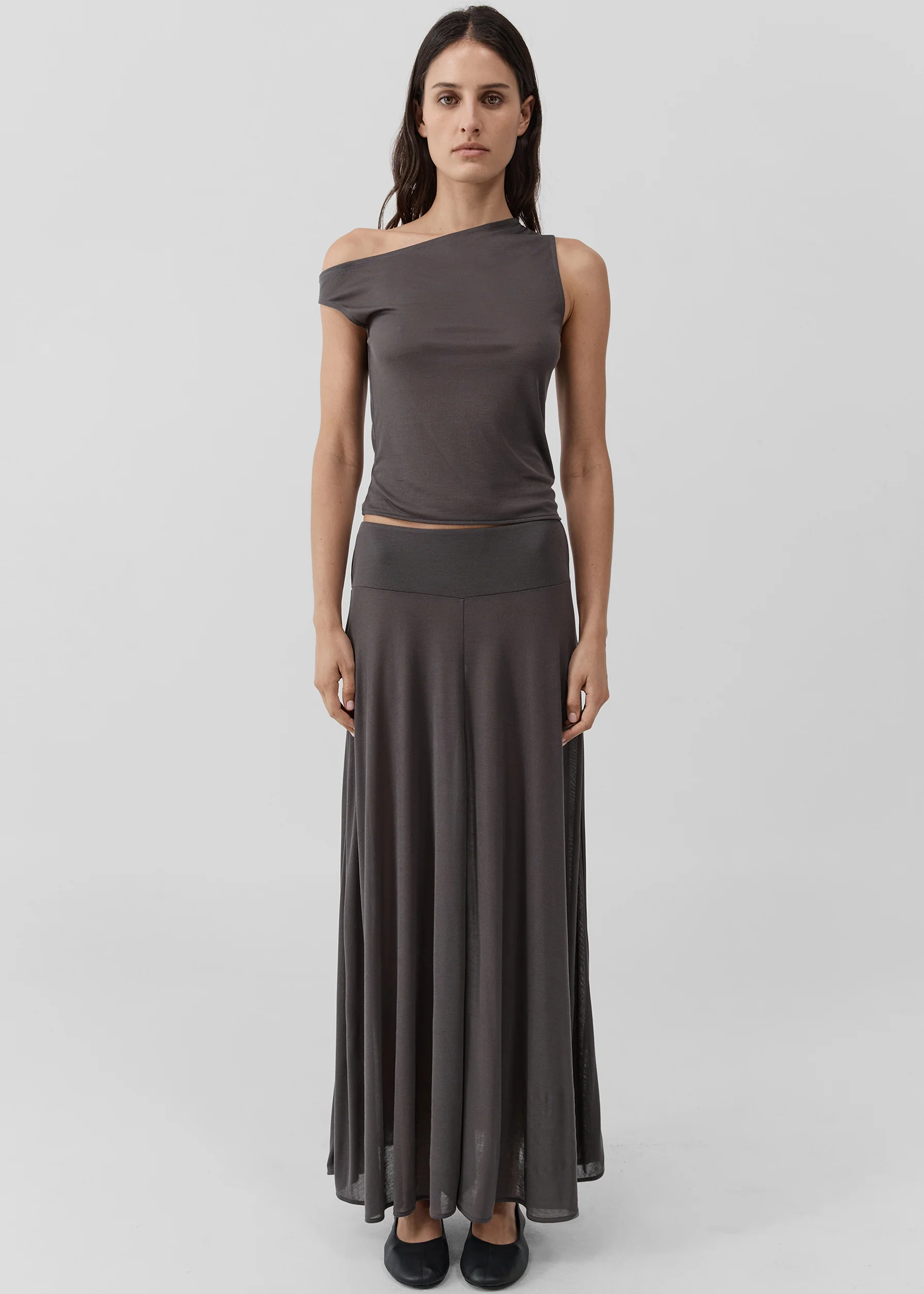 St. Agni Fluid Jersey Skirt - Soot - Image 3